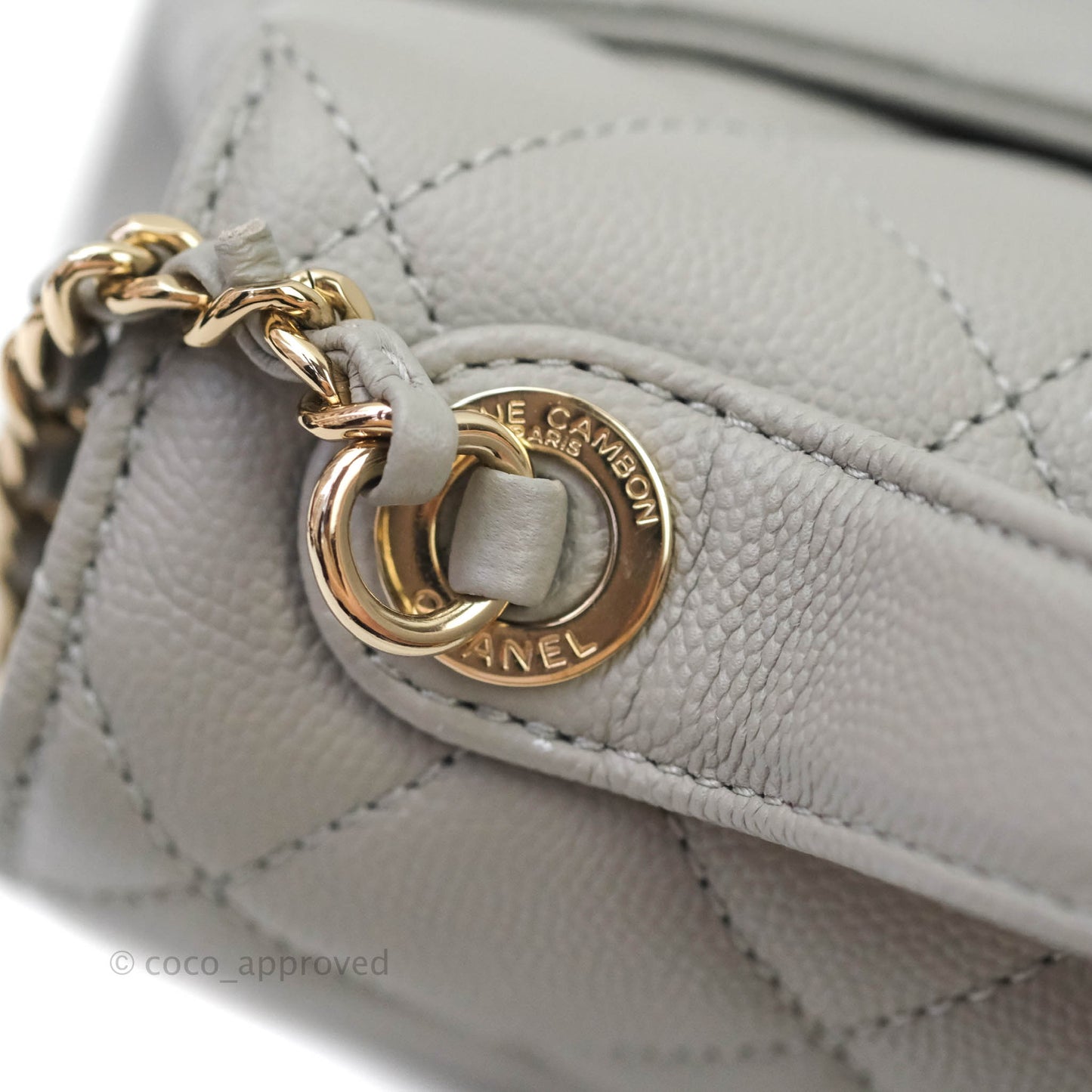 Chanel Quilted Small Business Affinity Flap Grey Caviar Gold Hardware