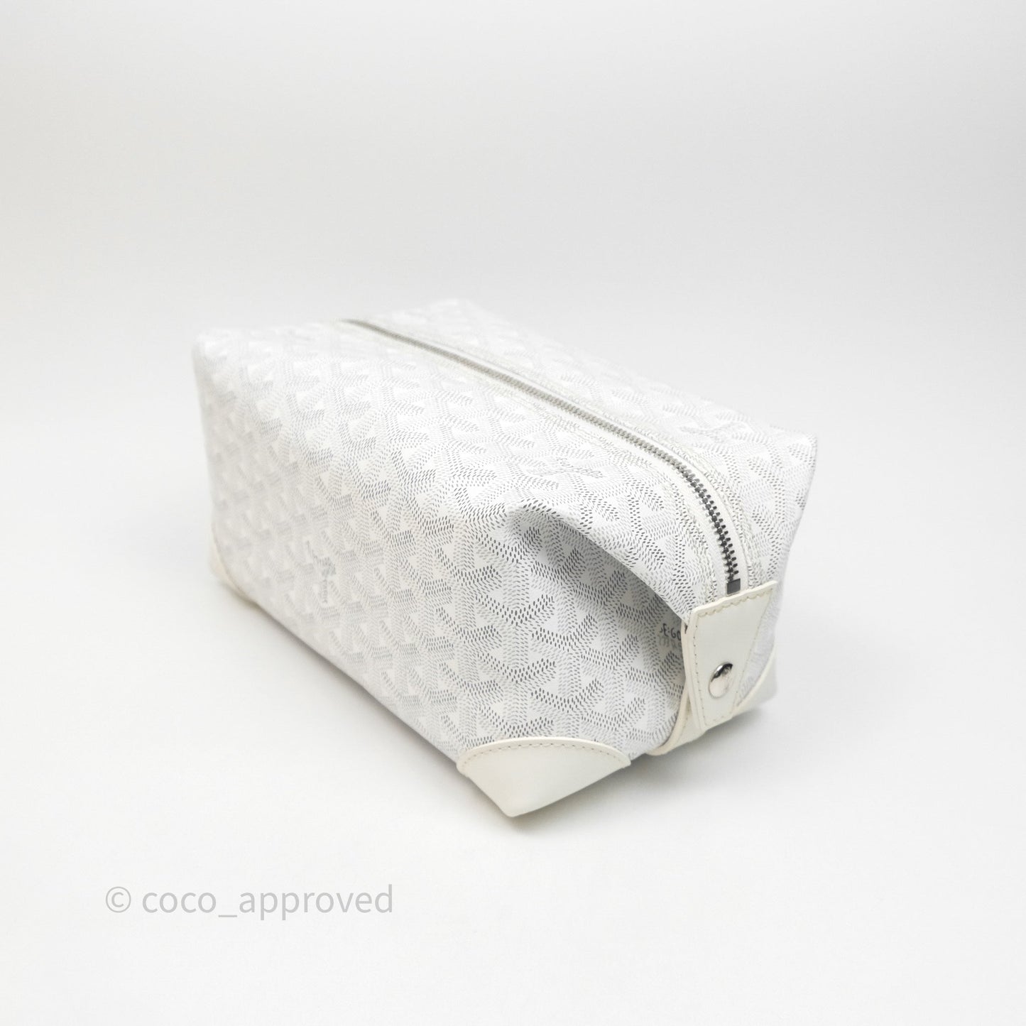 Goyard Bowling 25 Toiletry Bag White Goyardine Canvas
