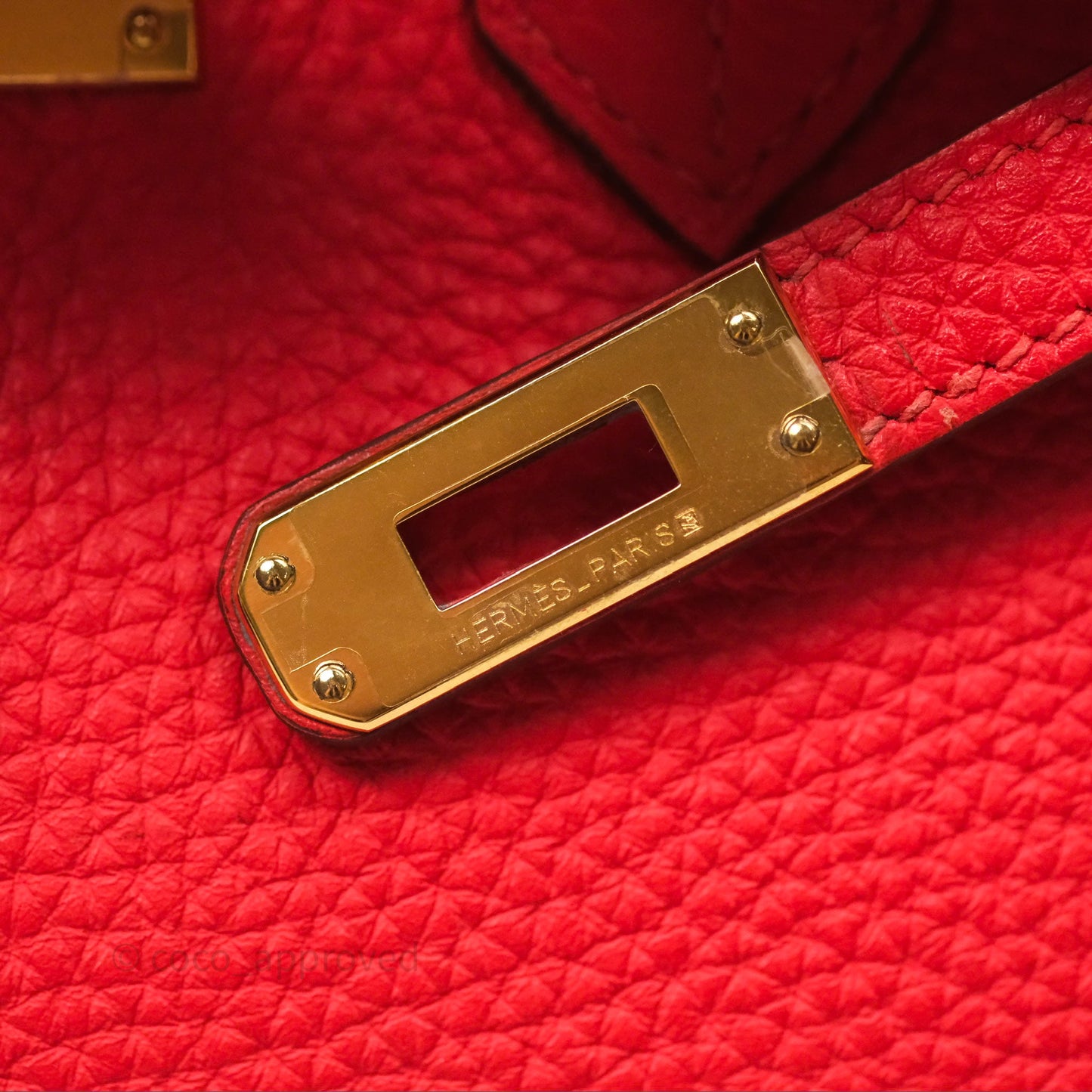 Hermès Birkin 25 Retourne Rouge Tomate S5 Clemence Gold Hardware