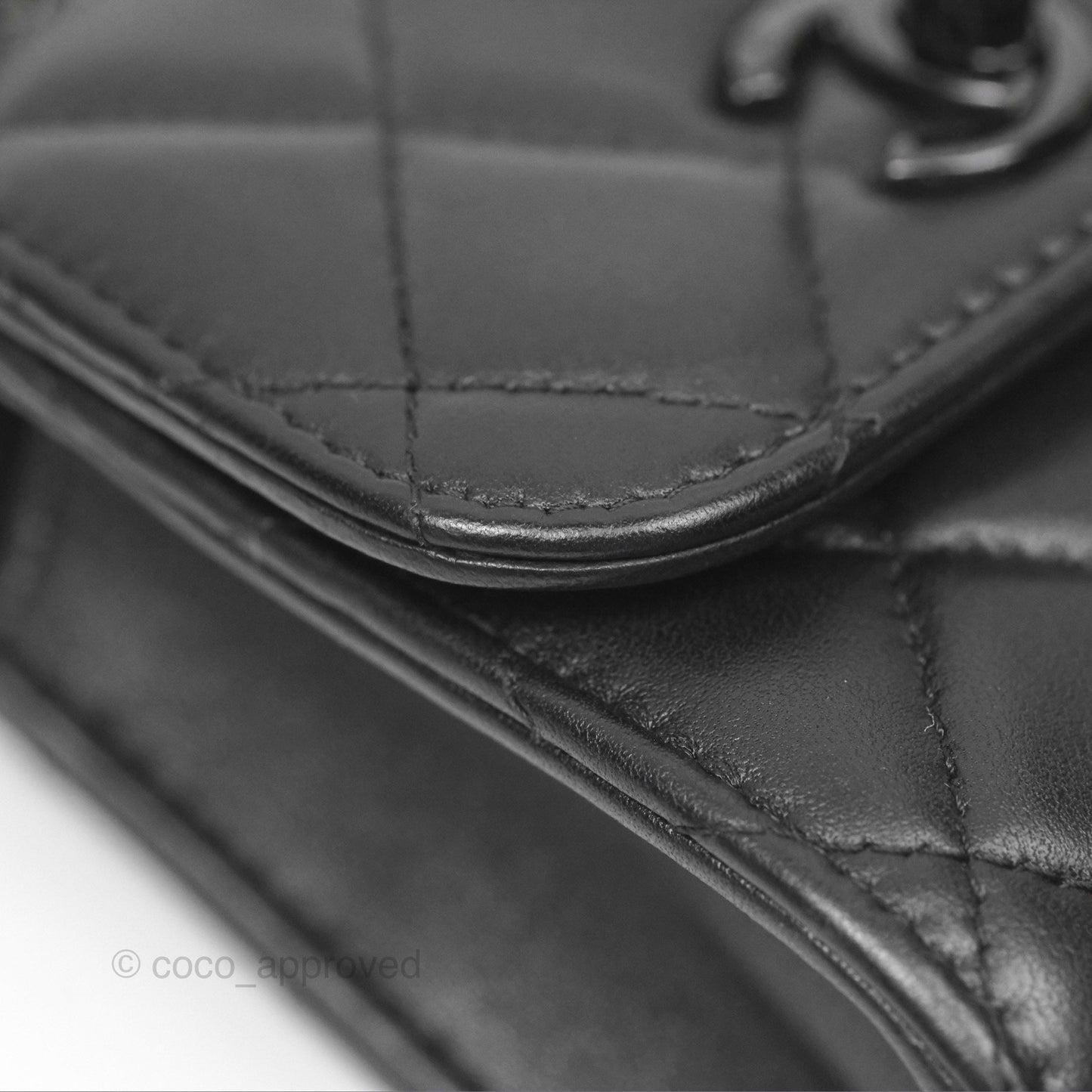 Chanel Mini Trendy CC Clutch With Chain Quilted So Black Lambskin