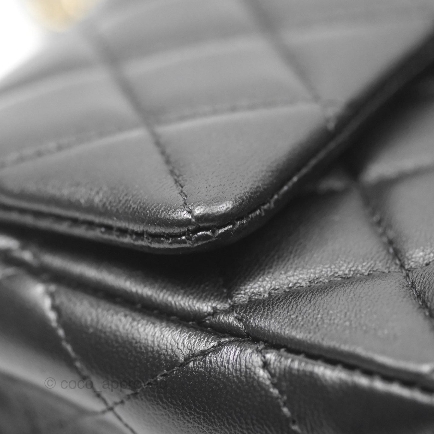 Chanel Quilted Mini Rectangular Flap Black Lambskin Gold Hardware
