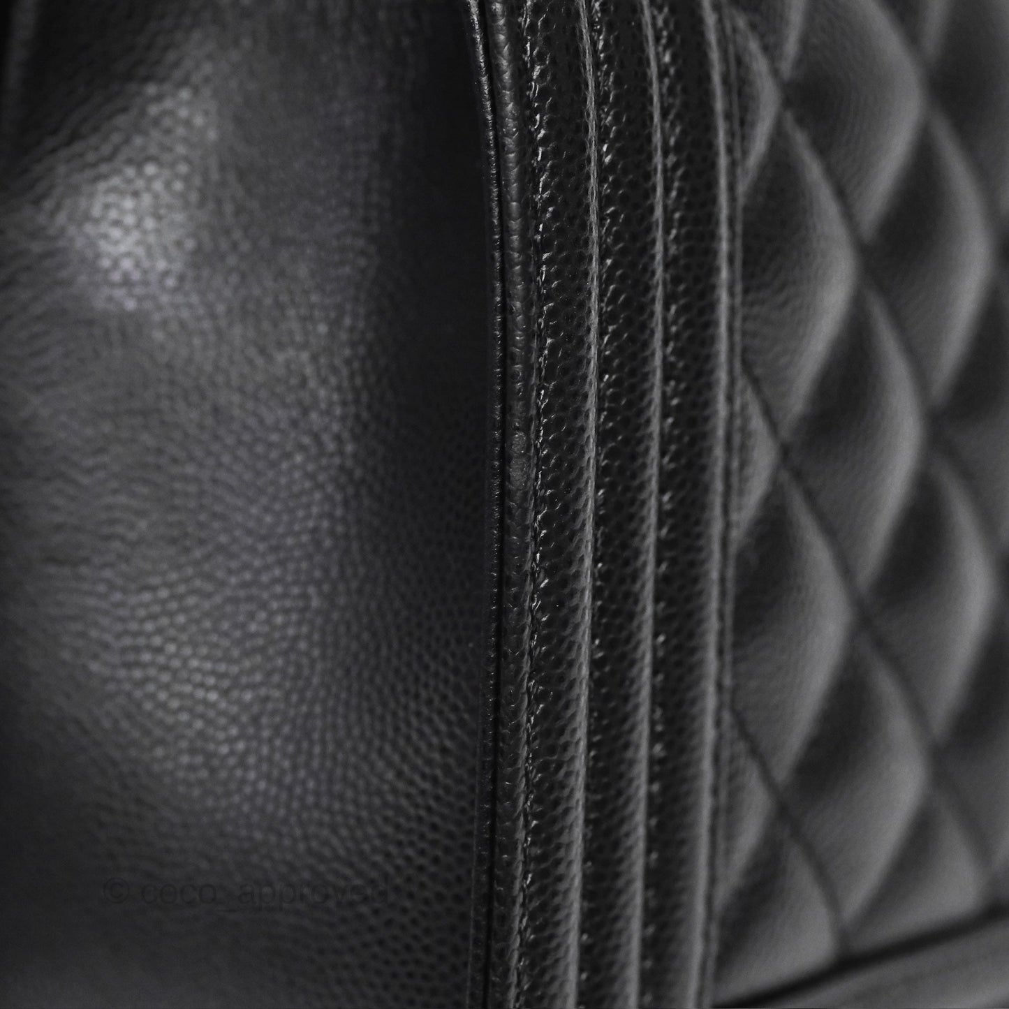 Chanel Medium Boy Quilted Black Caviar Ruthenium Hardware