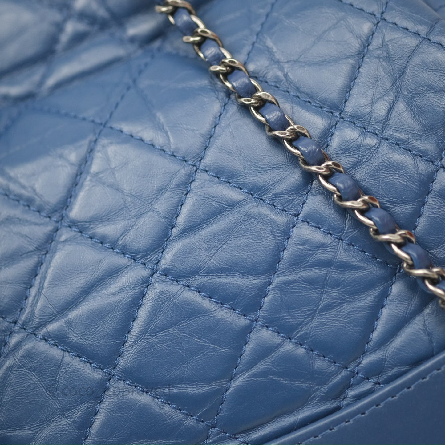 Chanel Small Gabrielle Backpack Blue Aged Calfskin