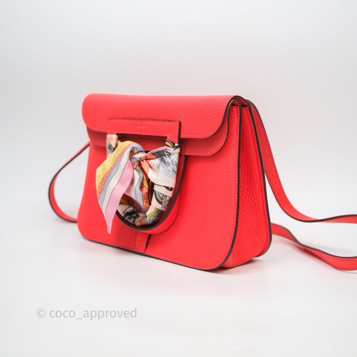 Hermès Halzan 25 Taurillon Cleme Rose Texas 0E Clemence Palladium Hardware