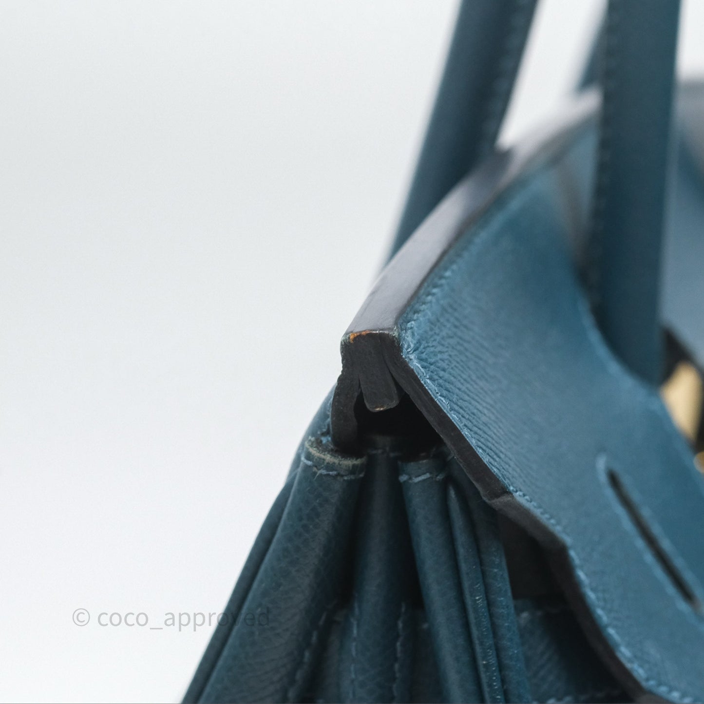 Hermès Birkin 30 Retourne Bleu de Prusse 7P Epsom Gold Hardware