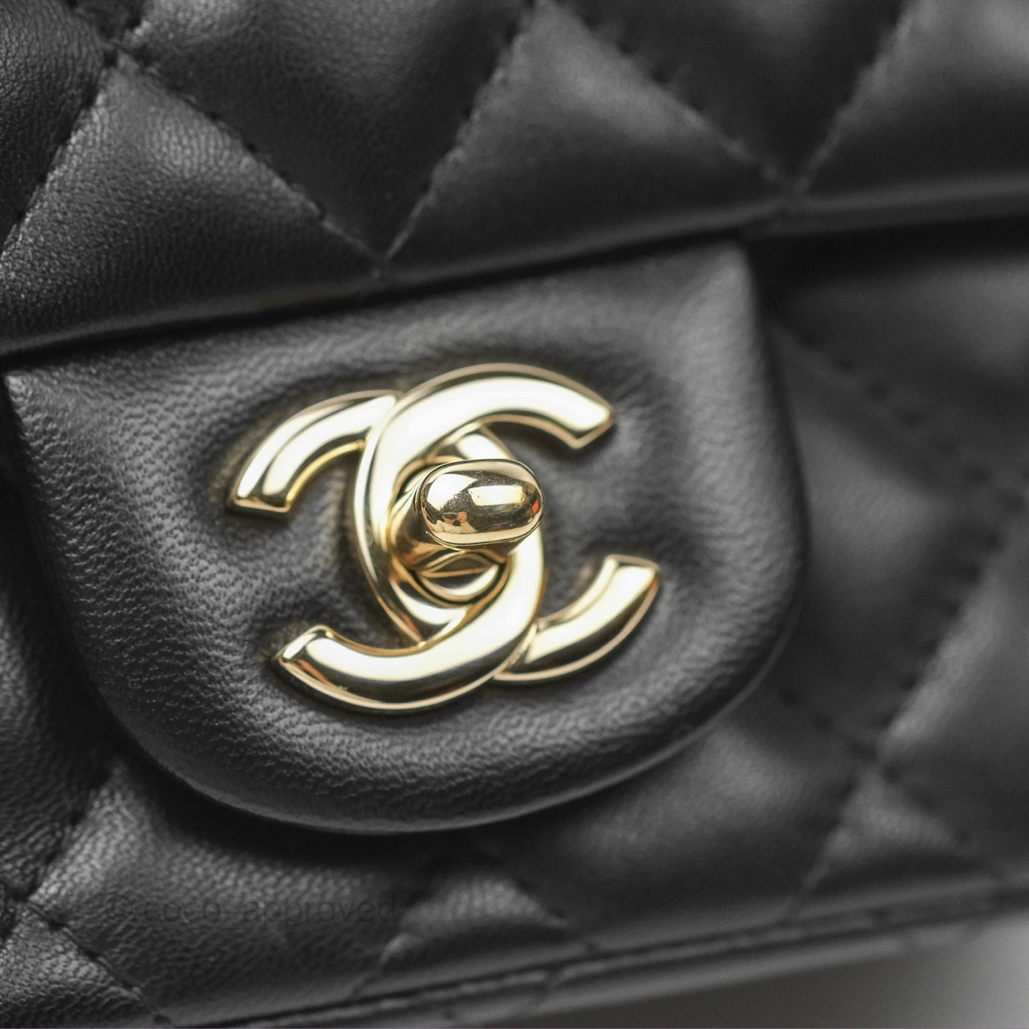 Chanel Mini Square Black Lambskin Gold Hardware
