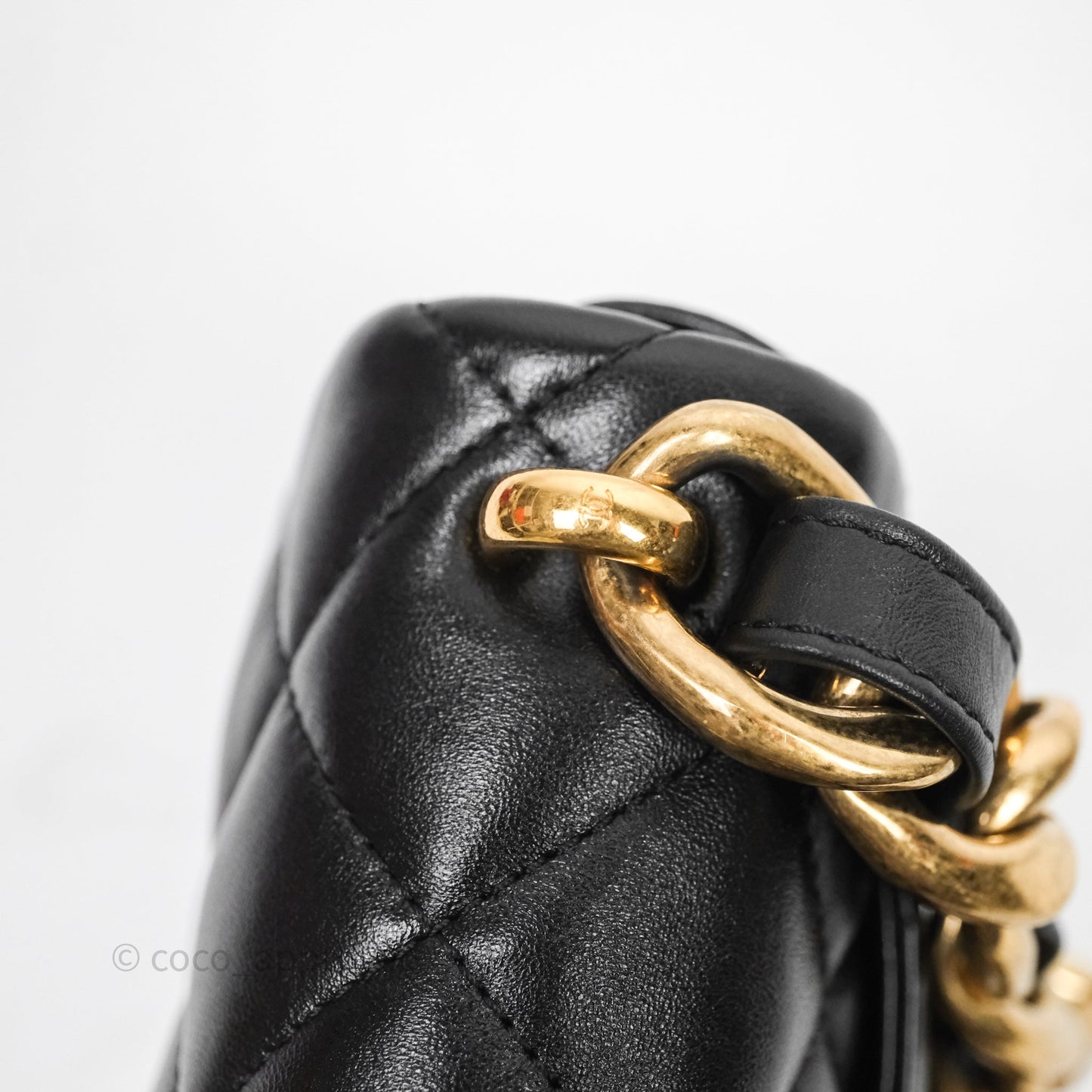 Chanel Small Funky Town Black Lambskin Aged Gold Hardware