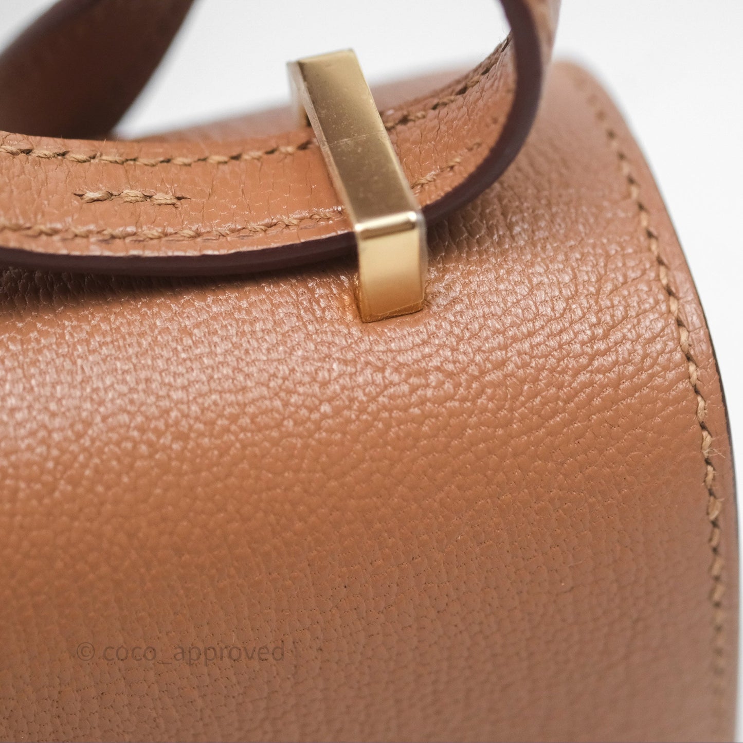 Hermès Constance Mini Quebracho Chevre Gold Hardware