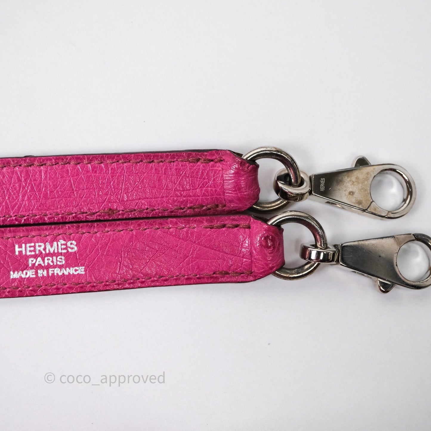 Hermes Kelly 32 Fuchsia Ostrich Palladium Hardware