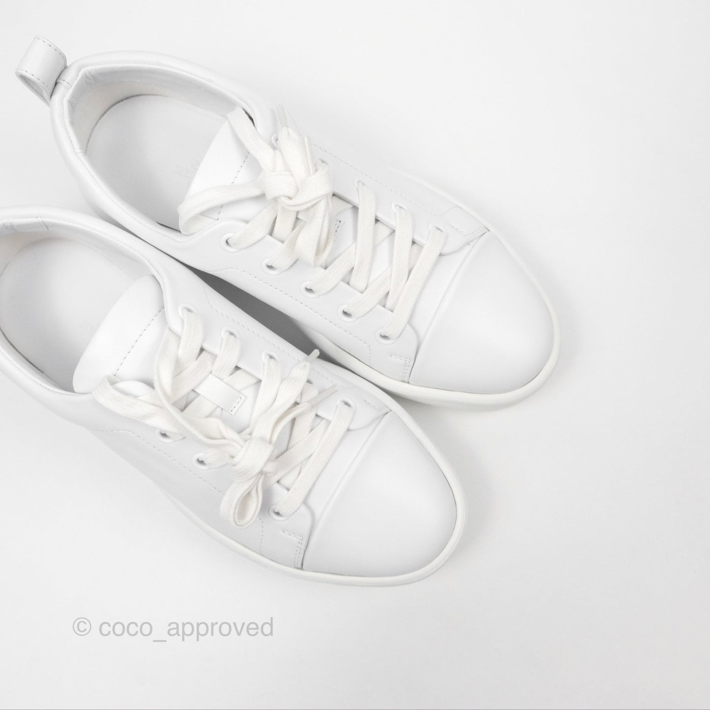 Hermès Happy Sneaker in White Calfskin Size 36.5