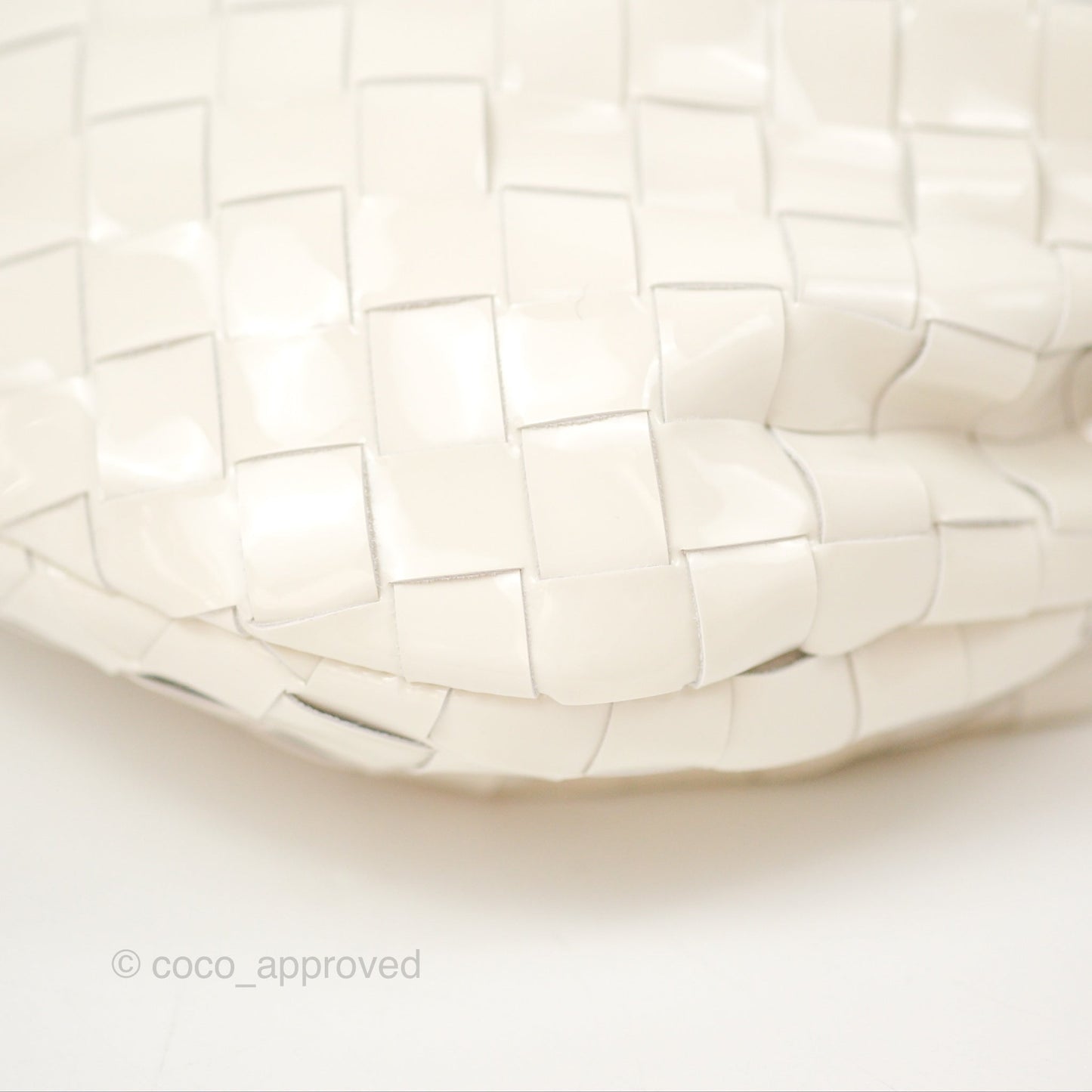 Bottega Veneta Mini Jodie Bag Intrecciato White Patent
