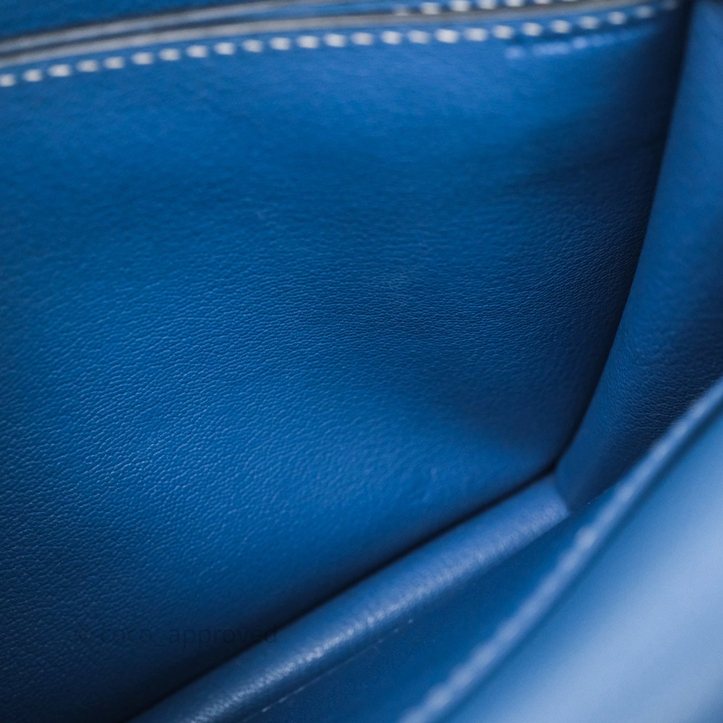 Hermès Roulis 23 Blue Evercolor Palladium Hardware