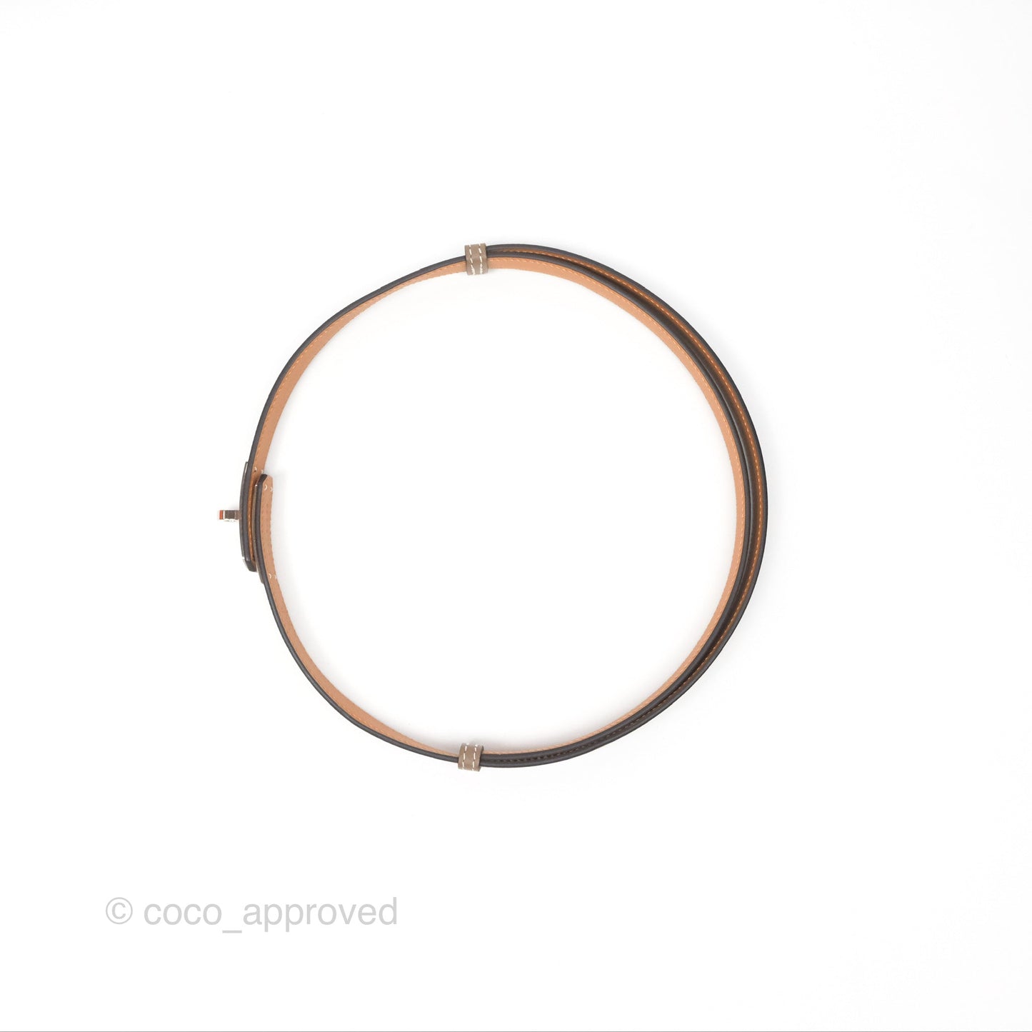 Hermès Kelly Buckle Belt Etoupe 18 Epsom Palladium Hardware