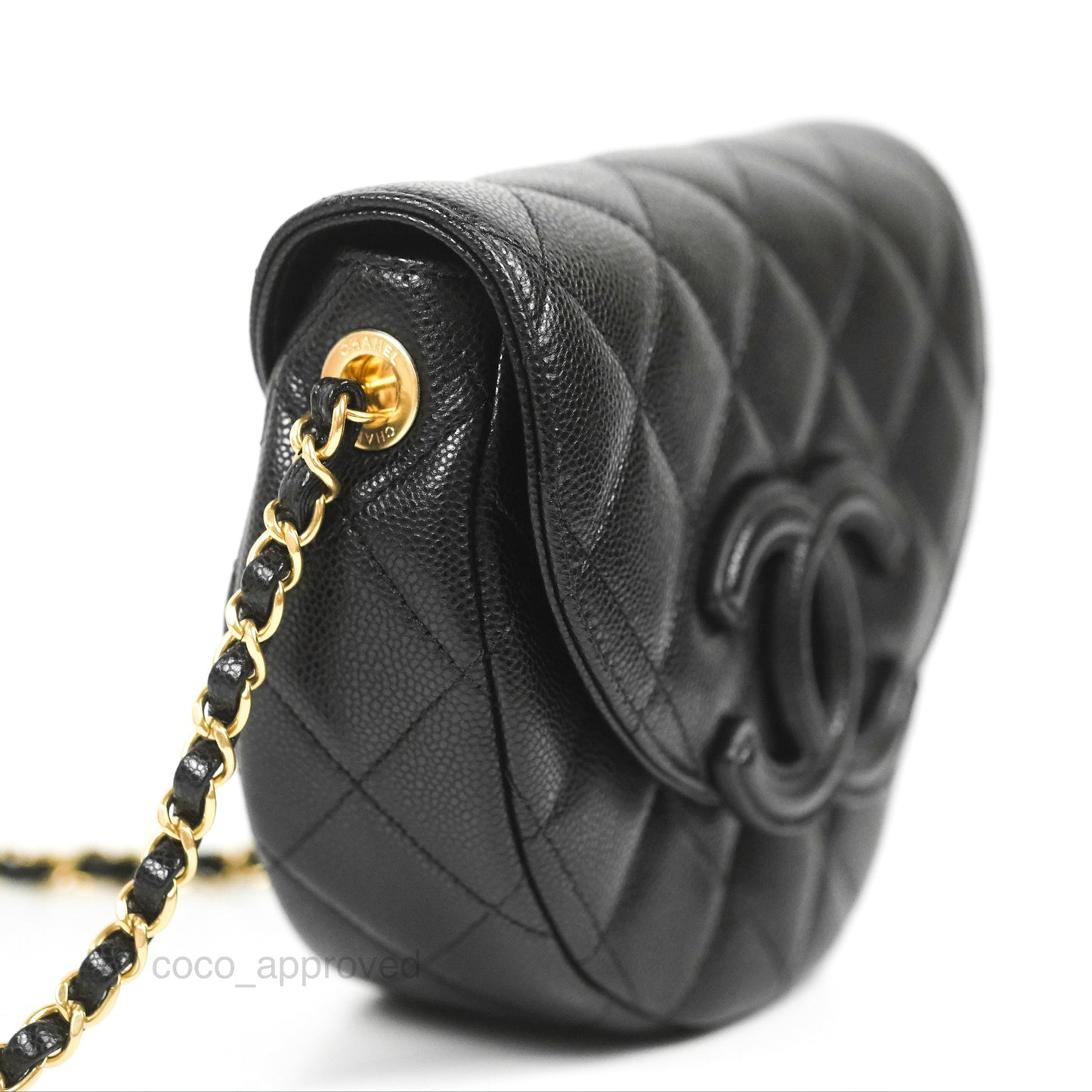 Chanel Mini Messenger Black Caviar Bag 23P