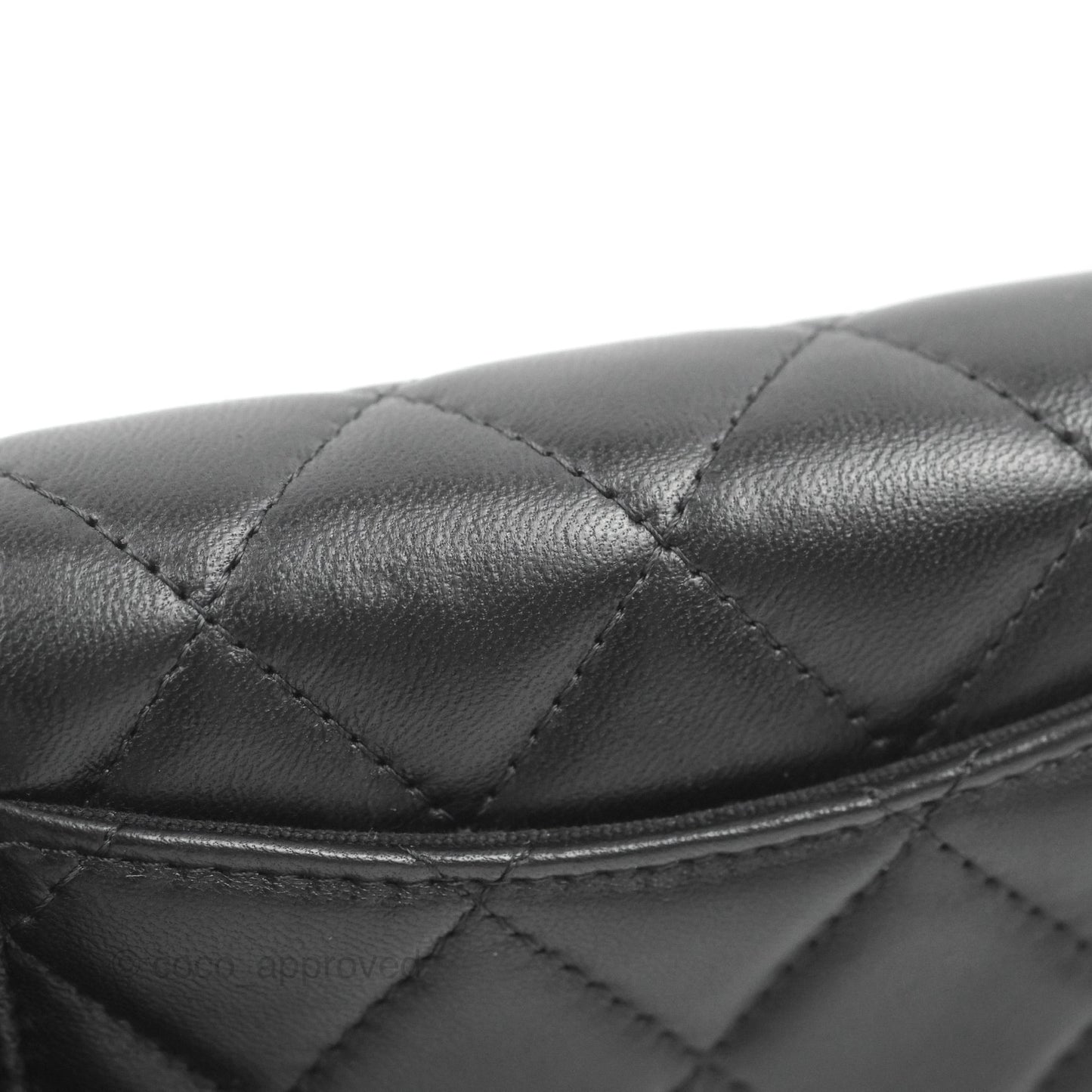 Chanel Pearl Crush Mini Clutch With Chain Black Lambskin Aged Gold Hardware