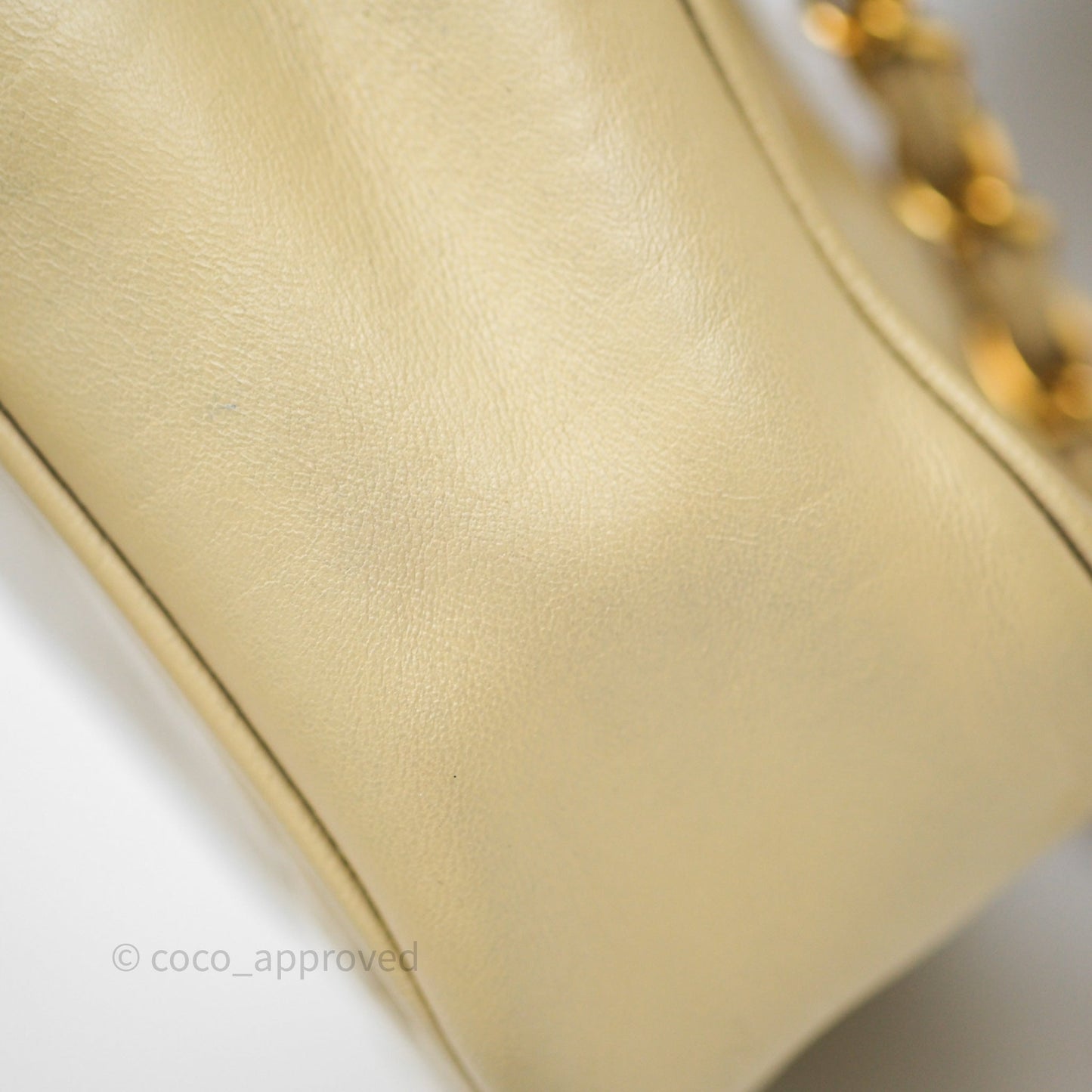 Chanel Vintage CC Flap Bag Beige Lambskin Gold Hardware