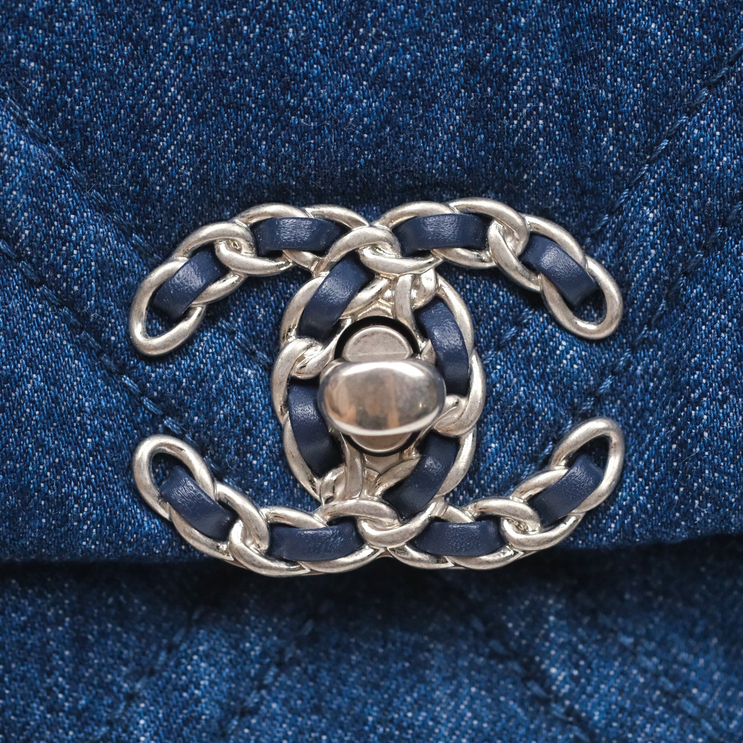 Chanel 19 Small Denim Fabric Mixed Hardware 22P