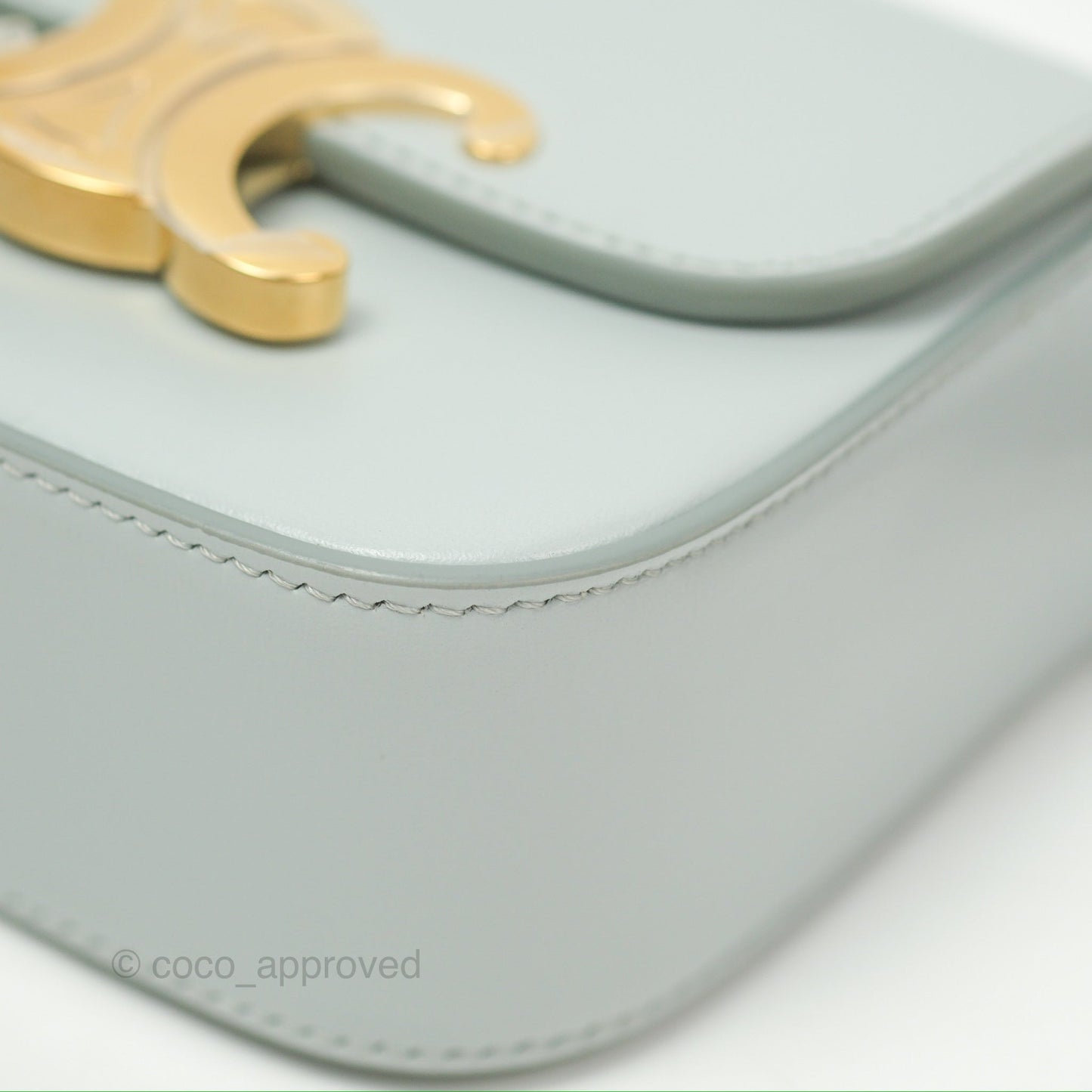 Celine Mini Claude Triomphe Bag Shiny Calfskin Soft Blue