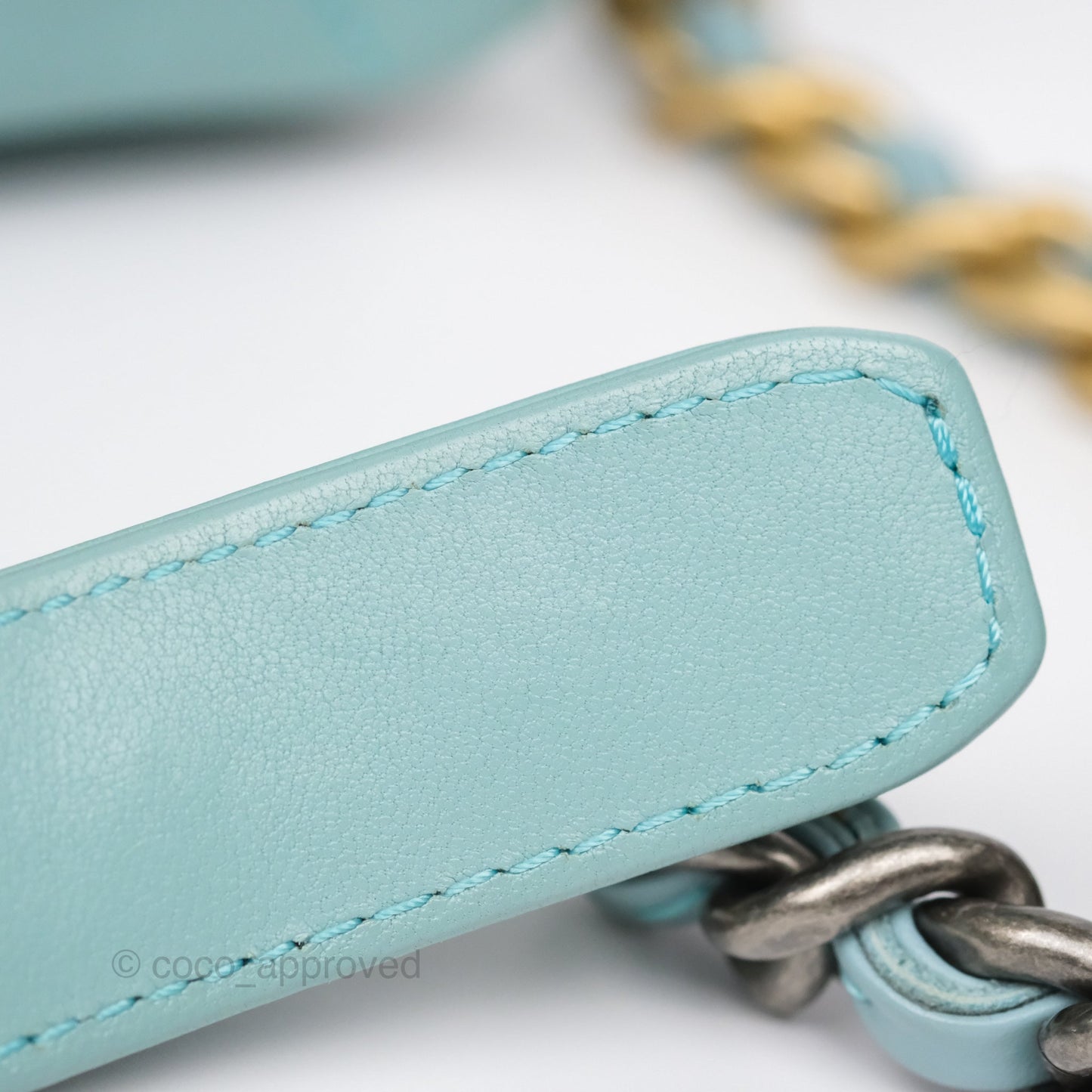 Chanel 19 Small Tiffany Blue Mixed Hardware