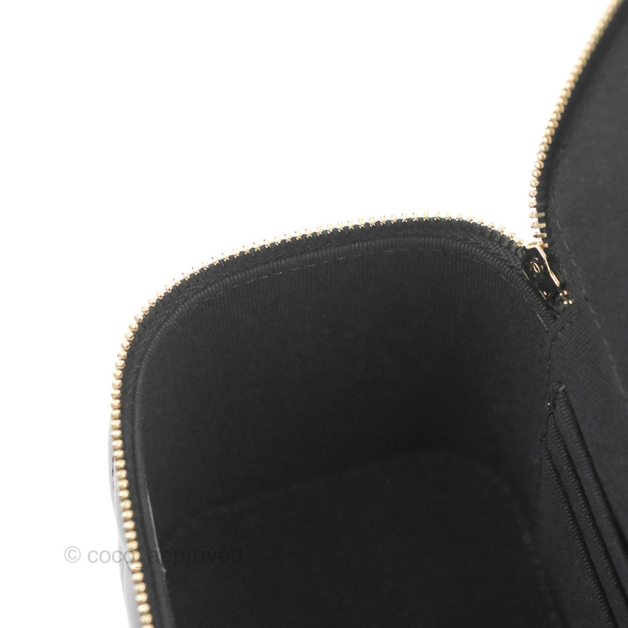 Chanel Vanity Rectangular Top Handle Black Lambskin Gold Hardware