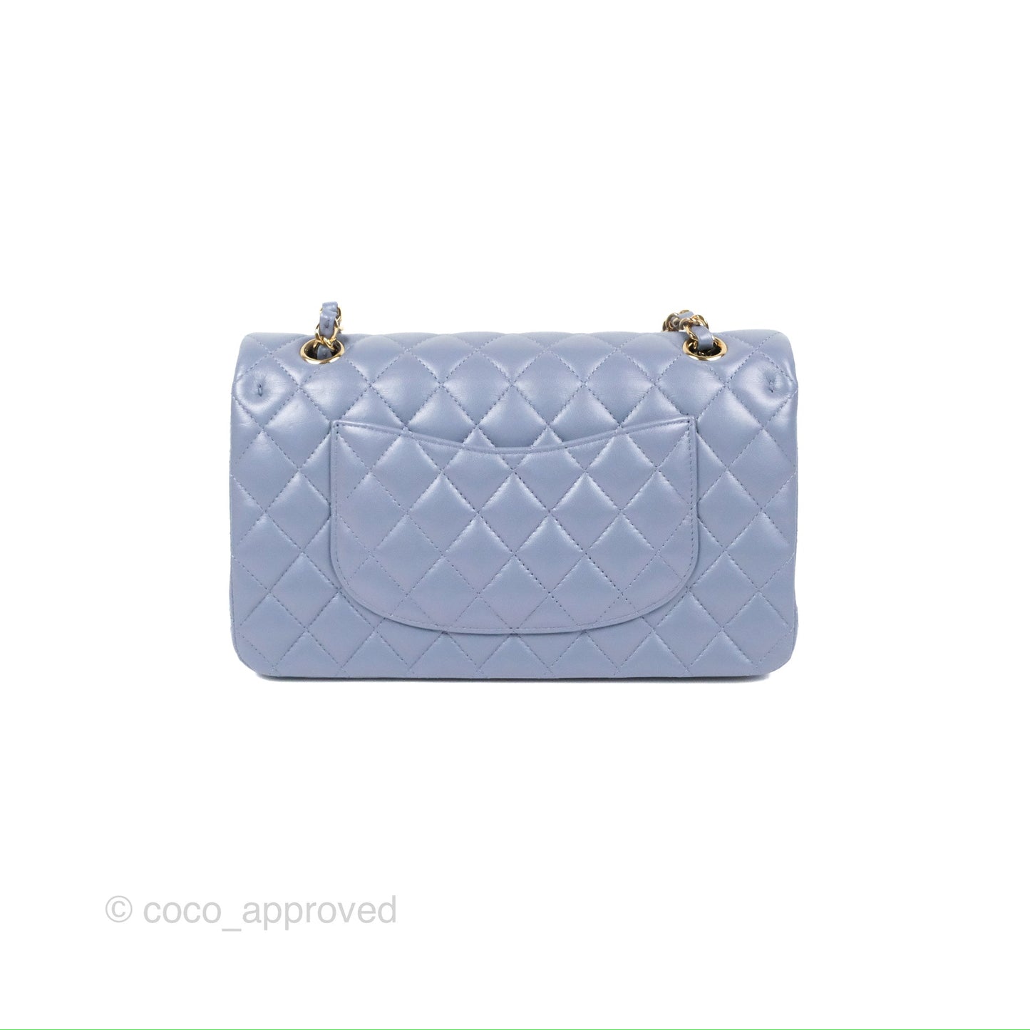 Chanel Classic M/L Medium Flap Quilted Iridescent Purple Lambskin Gold Hardware
