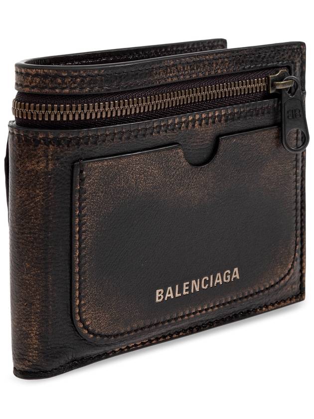 Luxury Balenciaga Luxury Balenciaga Leather Wallet With Logo, Men's, Brown
