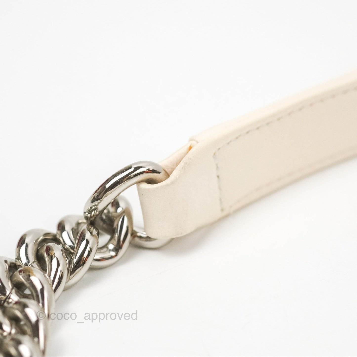 Chanel Medium Boy Sequins Quilted White Lambskin Silver Hardware