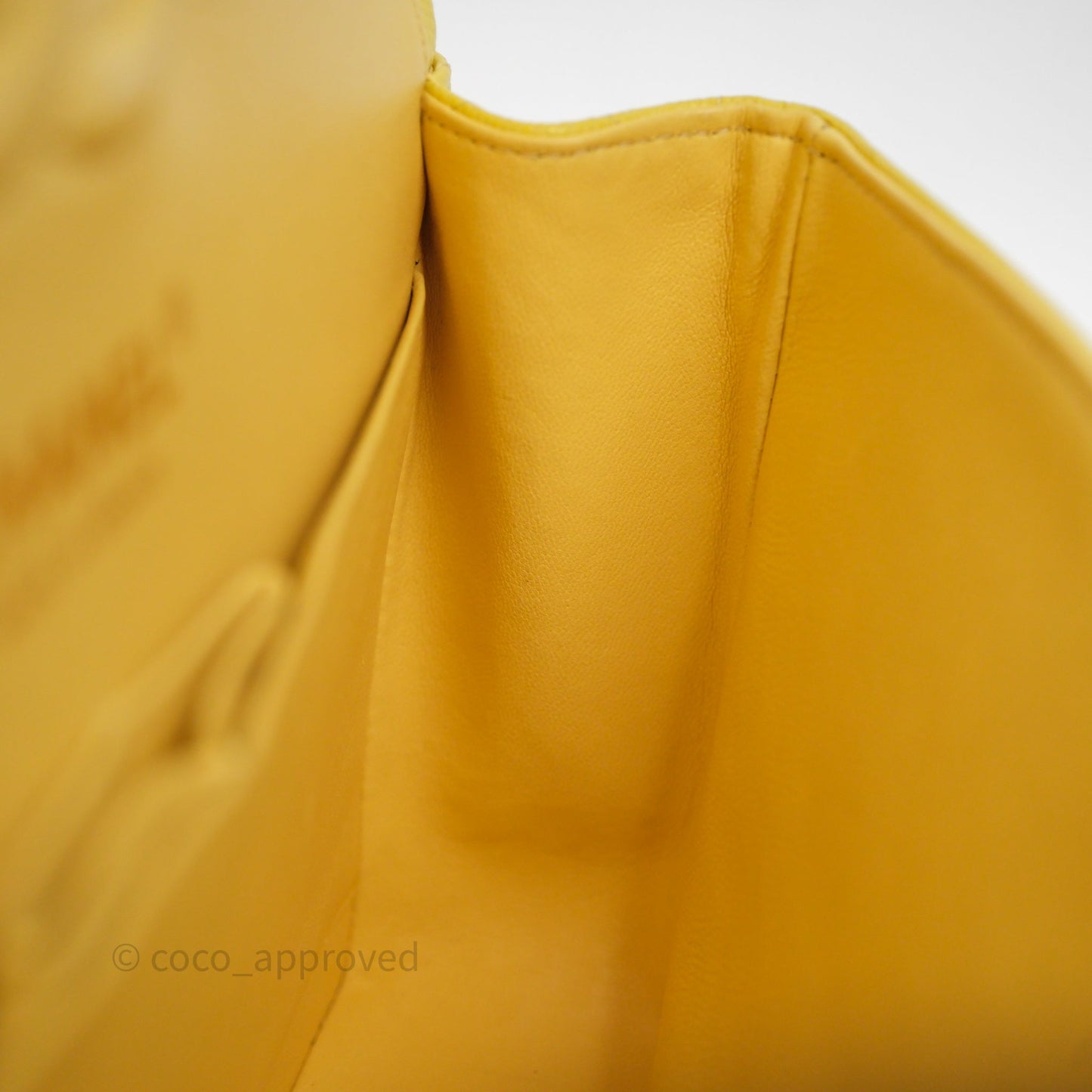 Chanel Small Classic Flap Quilted Yellow Caviar Gold Hardware