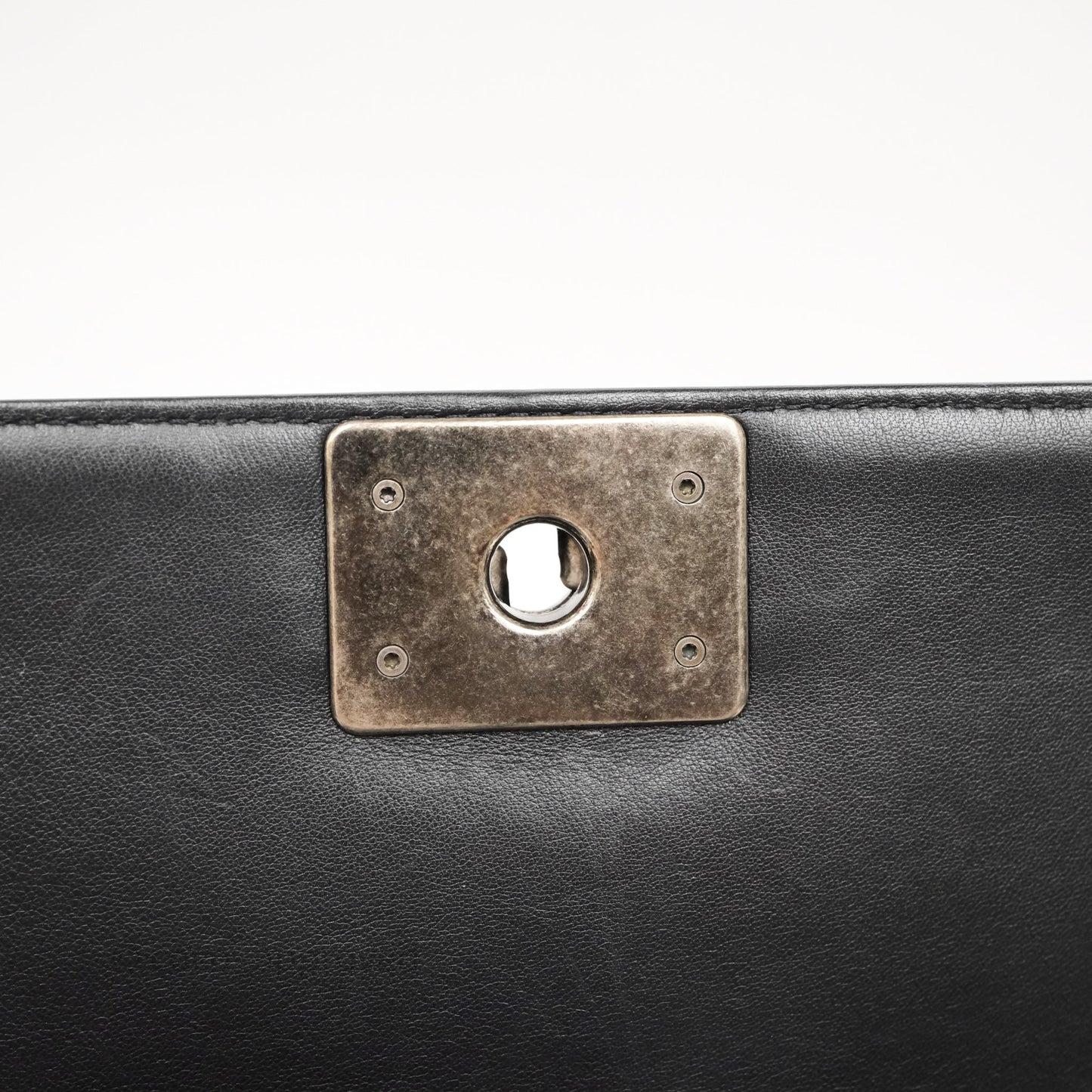 Chanel Quilted Medium Boy Black Lambskin Ruthenium Hardware
