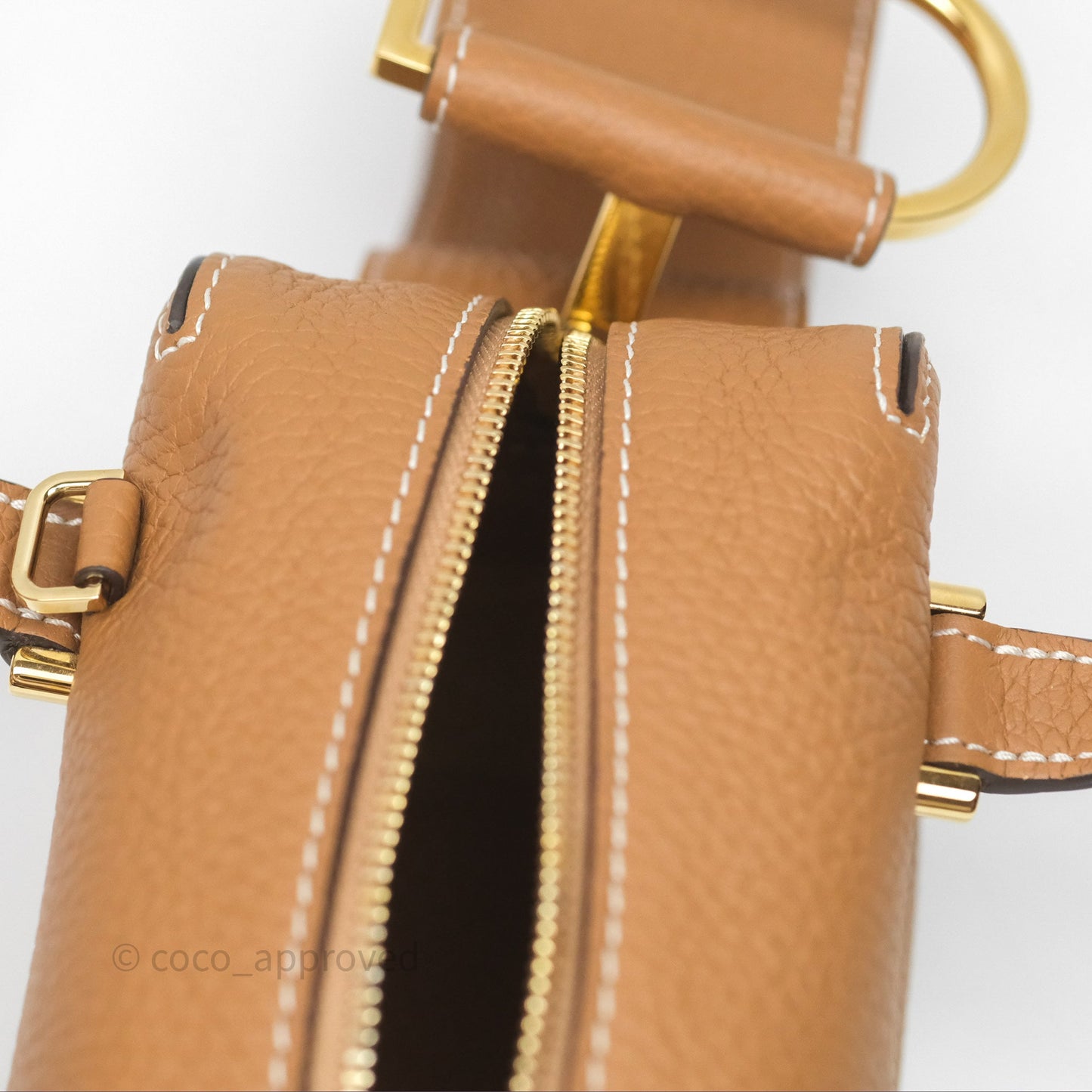 Delvaux Cool Box Nano Taurillon Soft Grained Calfskin Vegetal Ivory Gold Hardware