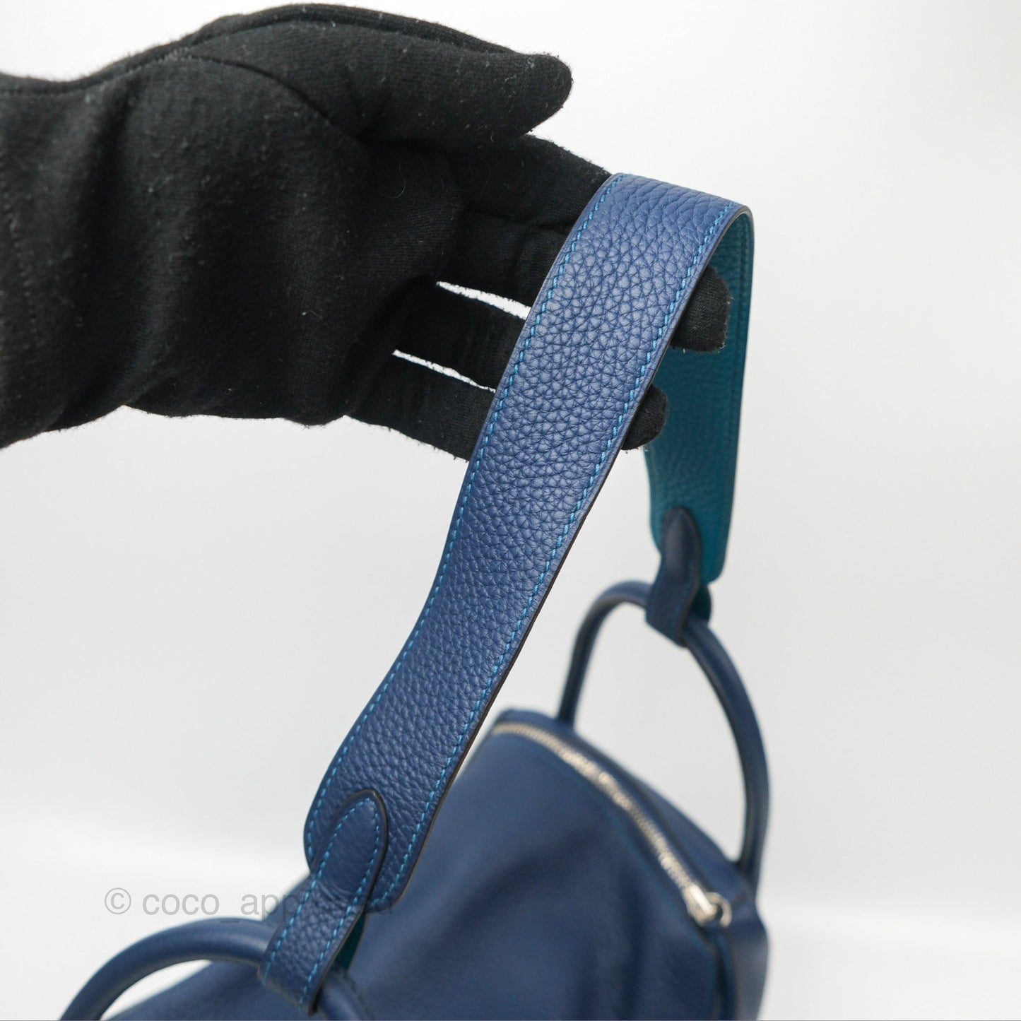 Hermès Lindy 30 Blue Saphir/ Blue Izmir Clemence Palladium Hardware