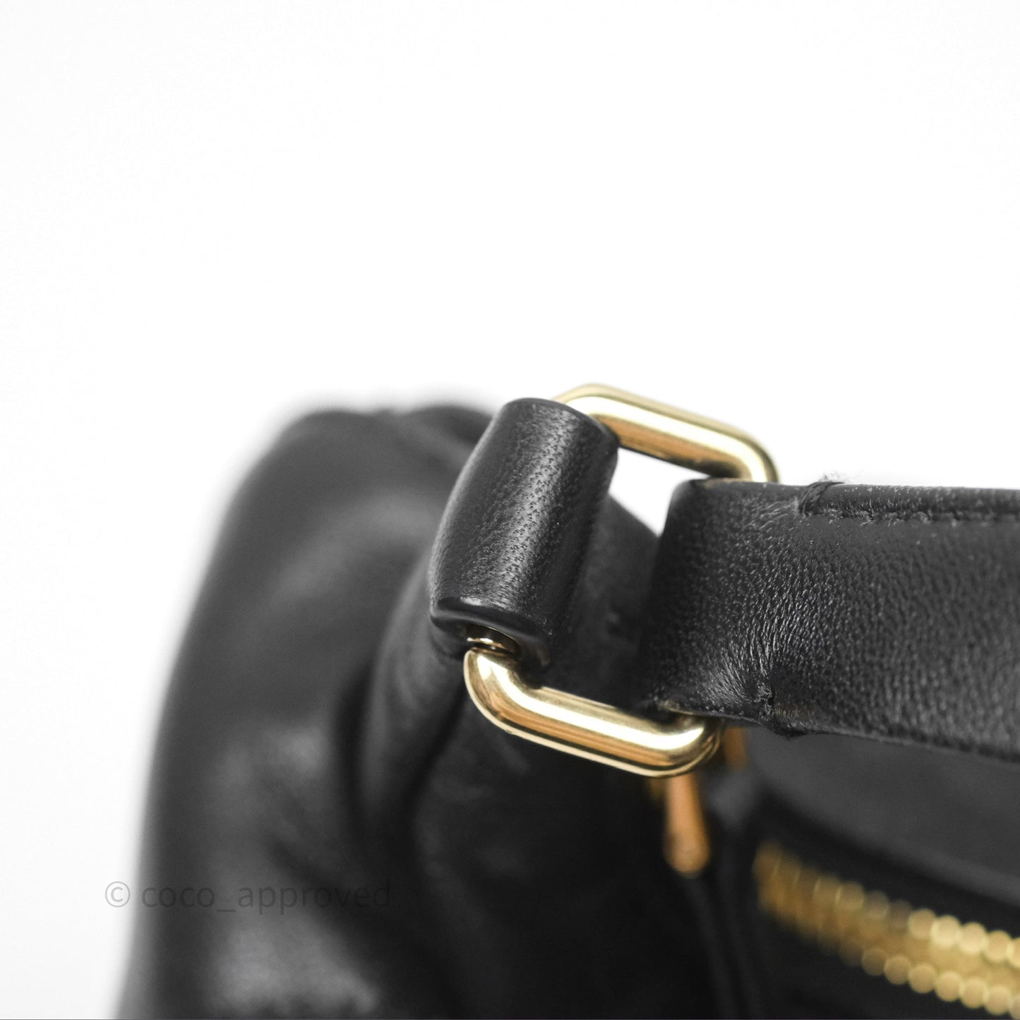 Miu Miu Nappa Leather Pocket Bag Black Lambskin Gold Hardware