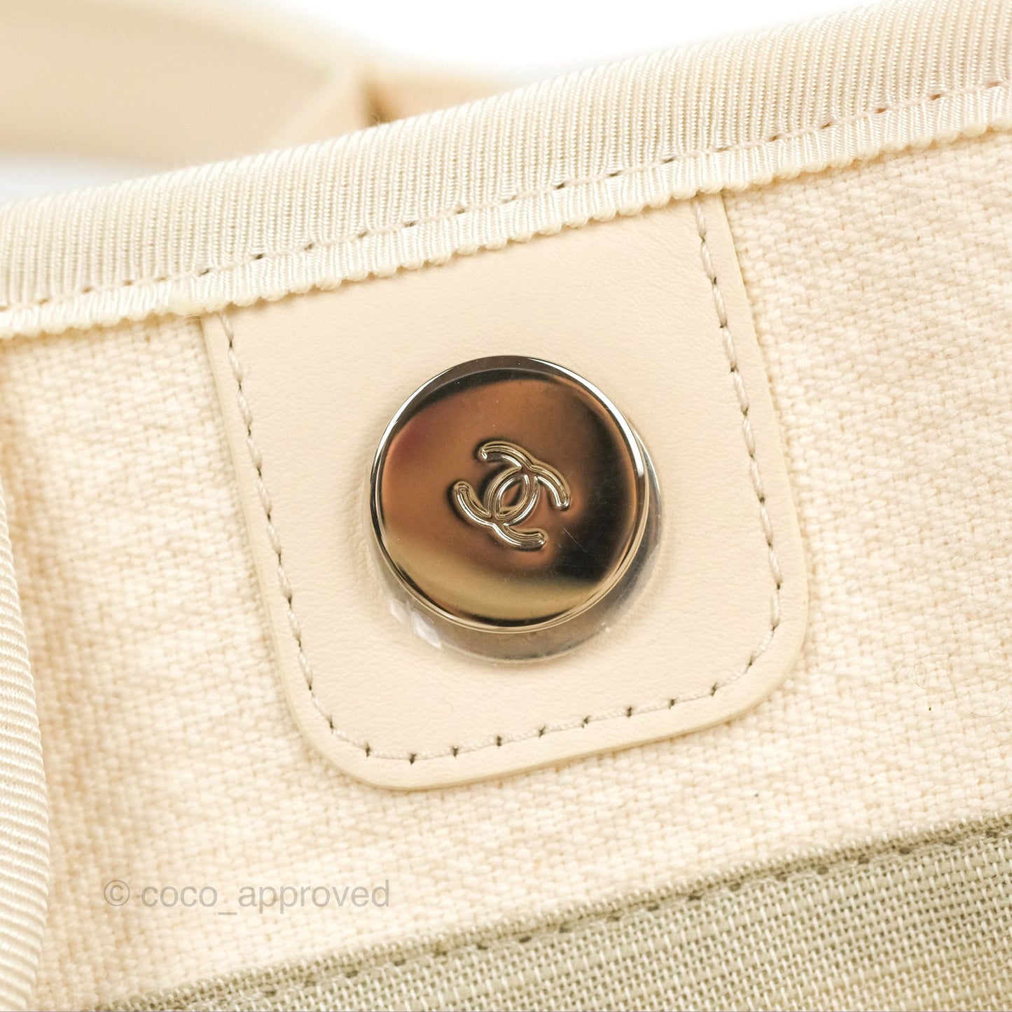 Chanel New Small Deauville Cream Ivory Canvas