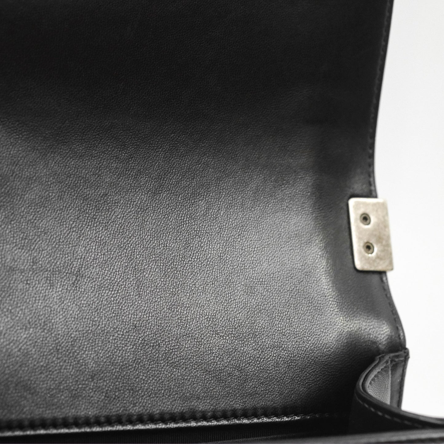 Chanel Quilted Medium Boy Black Lambskin Ruthenium Hardware