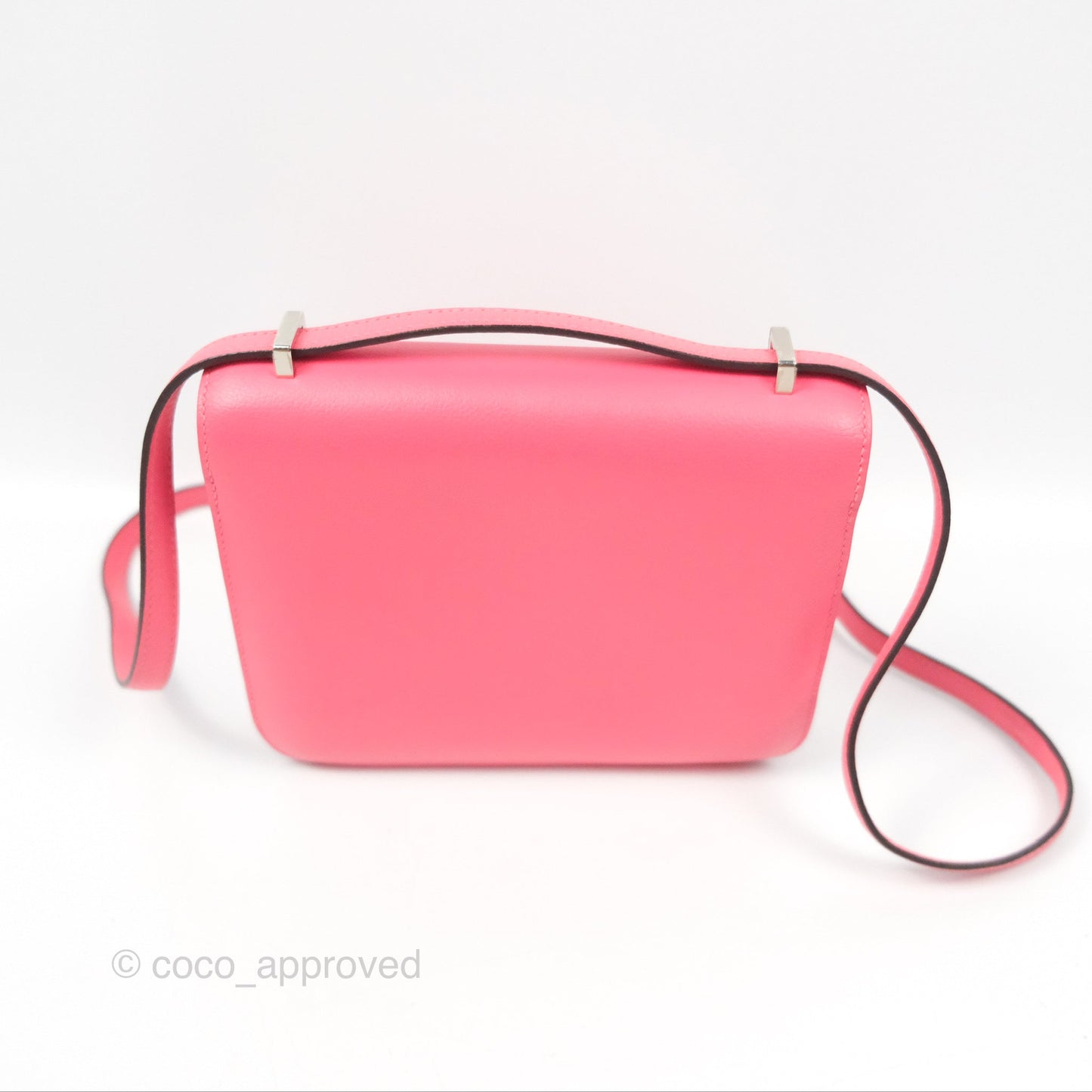 Hermès Constance Mini 18 Rose Azalee Evercolor Palladium Hardware