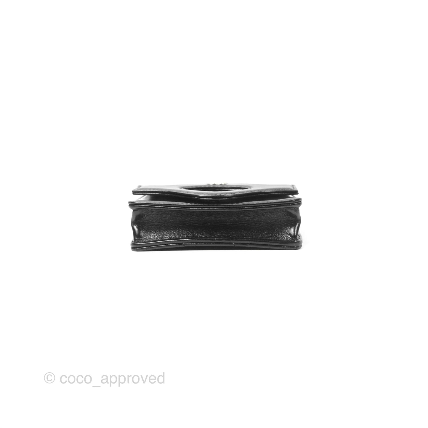 Chanel 31 Card Holder Shiny Black Calfskin Gold Hardware 24C