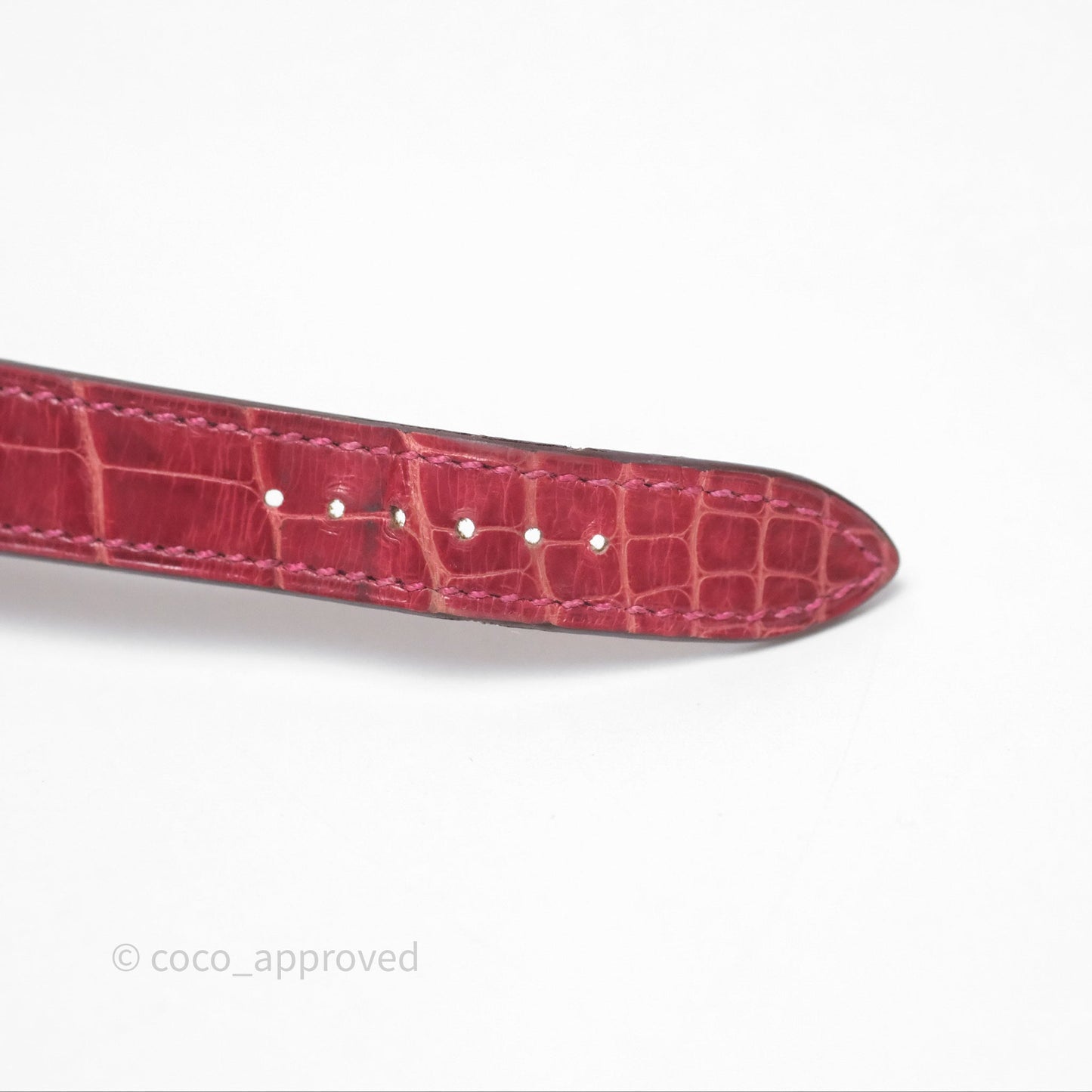 Hermès Heure H Watch Diamond Red Alligator Palladium Hardware