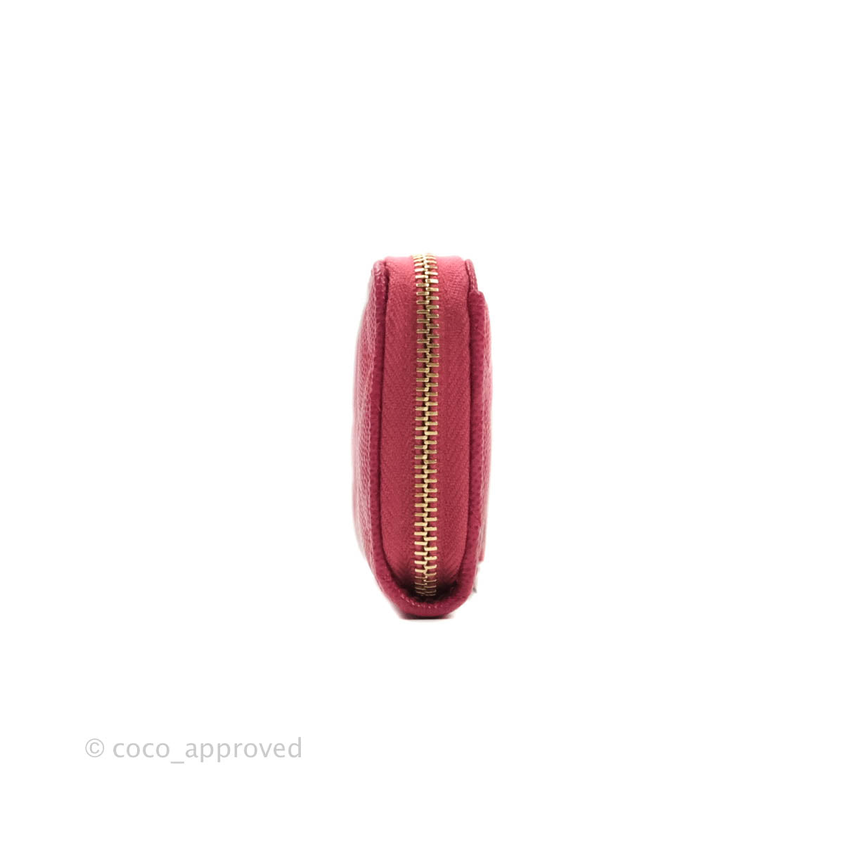 Chanel Classic Zipped Coin Purse Rosy Red Caviar Gold Hardware 21A