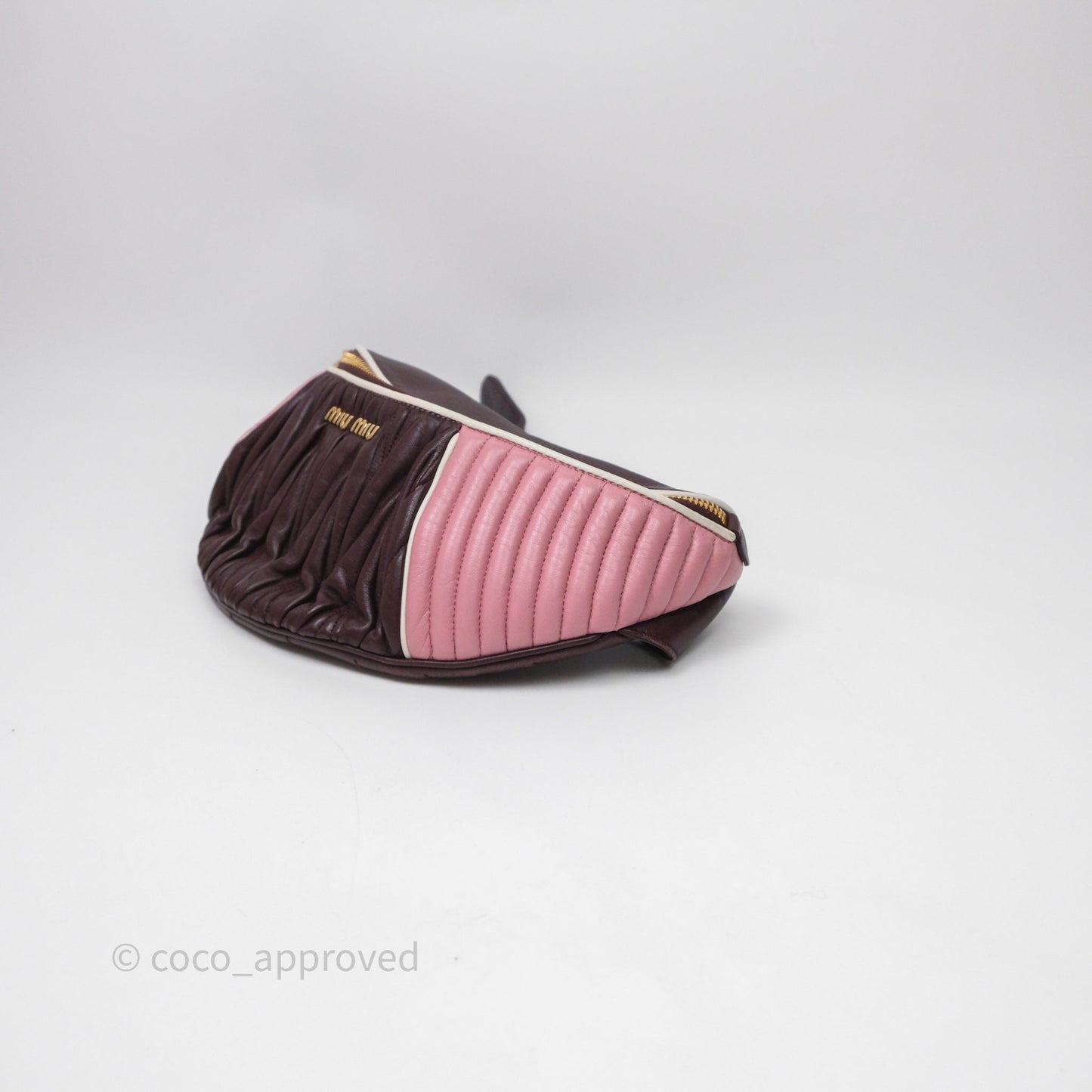 Miu Miu Bumbag Burgundy/Pink Gold Hardware
