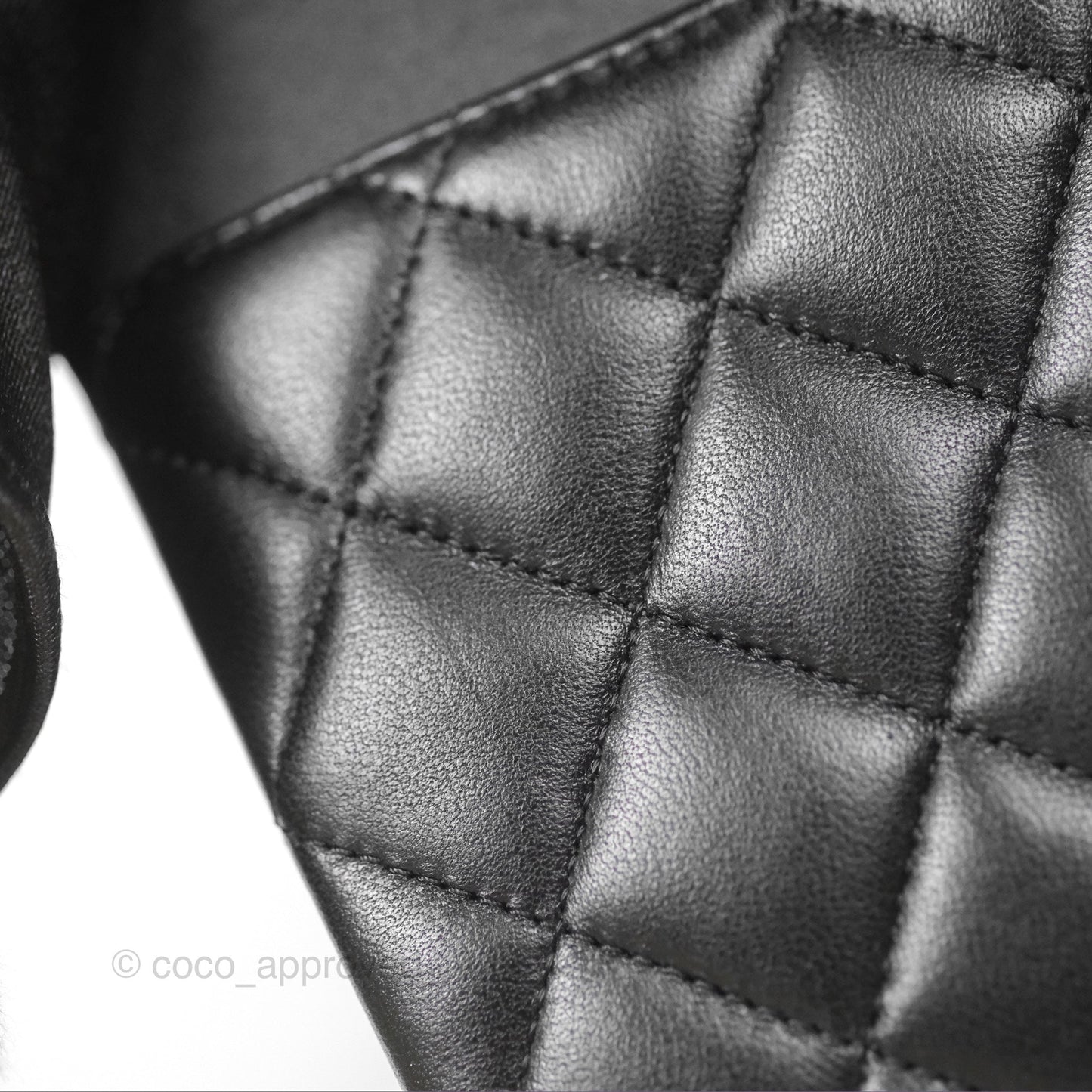 Chanel Classic M/L Medium Flap Quilted Black Lambskin Gold Hardware