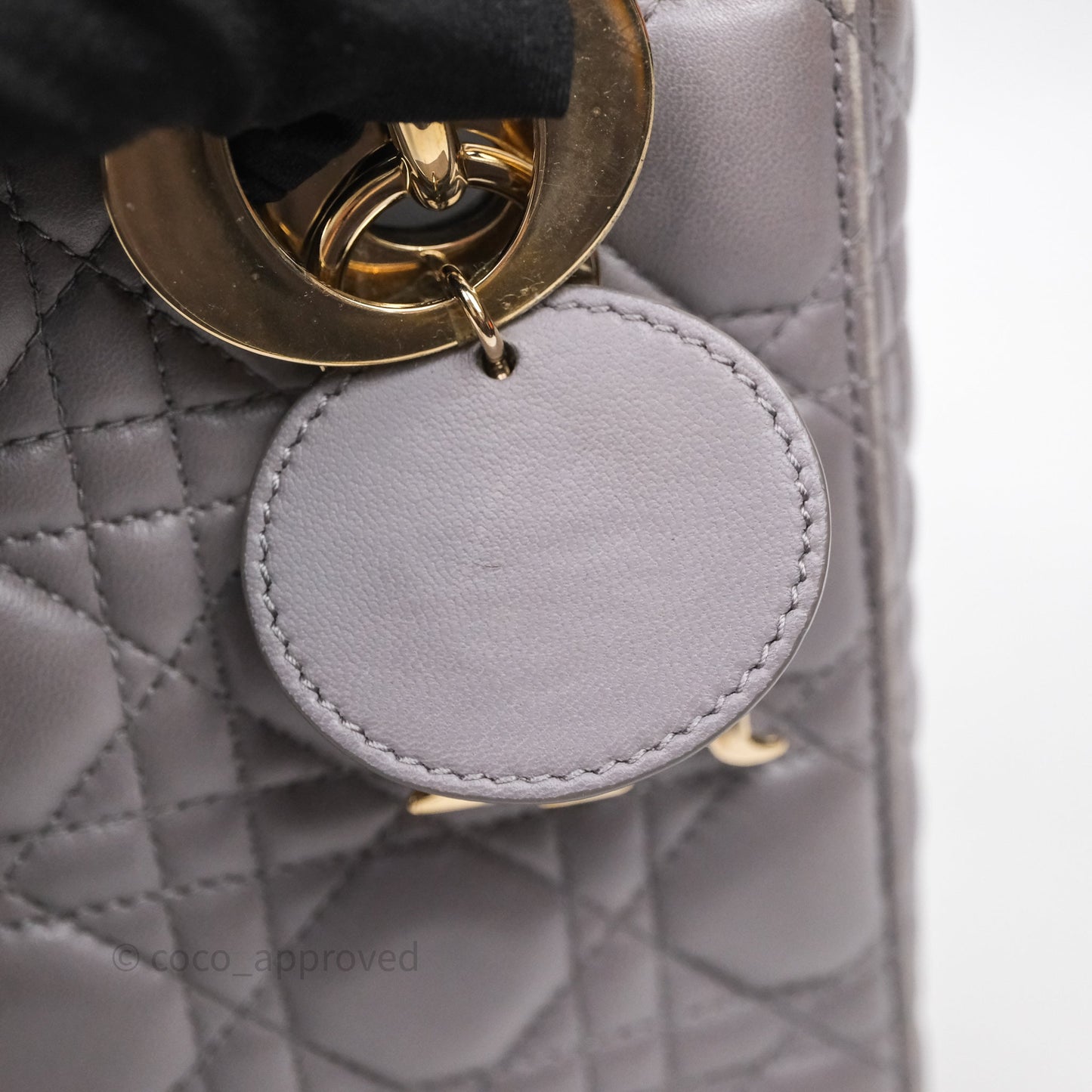Christian Dior Small Lady Dior My ABCDior Bag Stone Gray Cannage Lambskin
