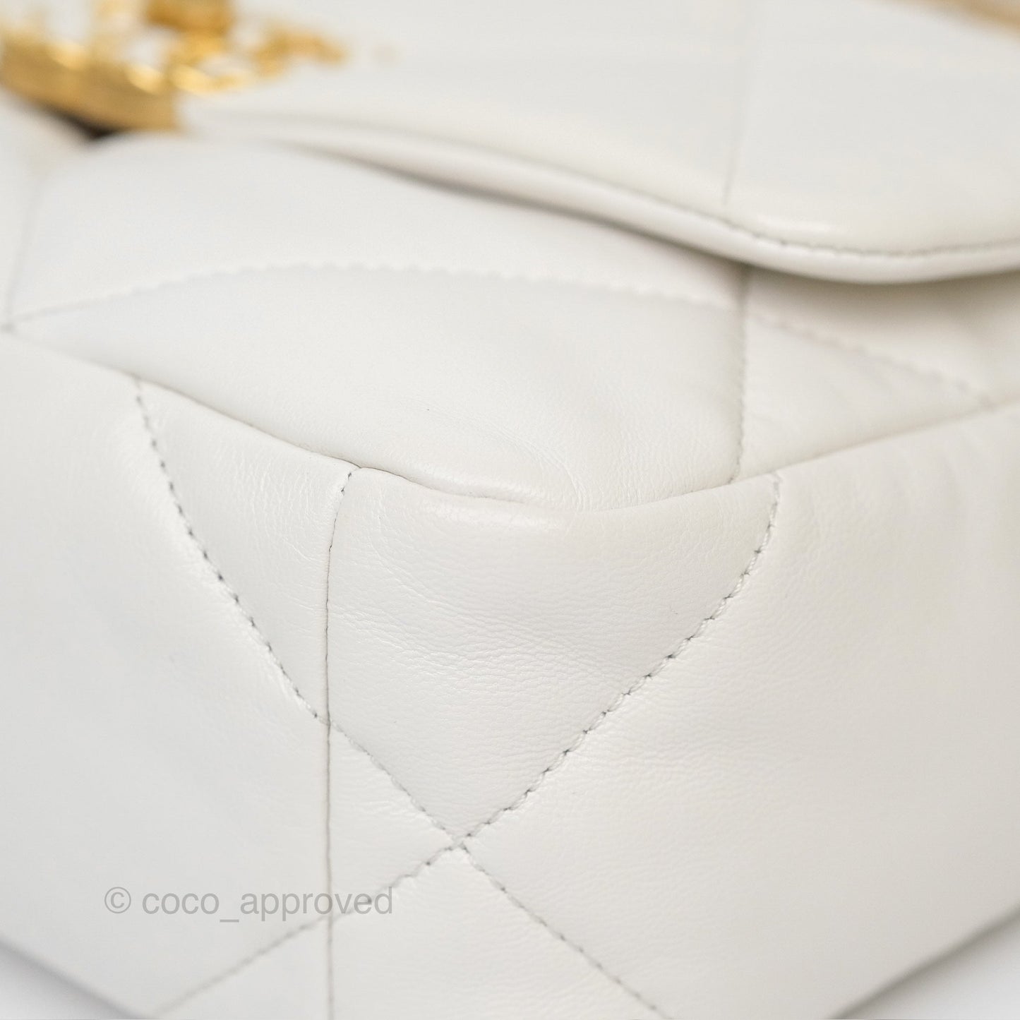 Chanel 19 Small Pearly White Mixed Hardware
