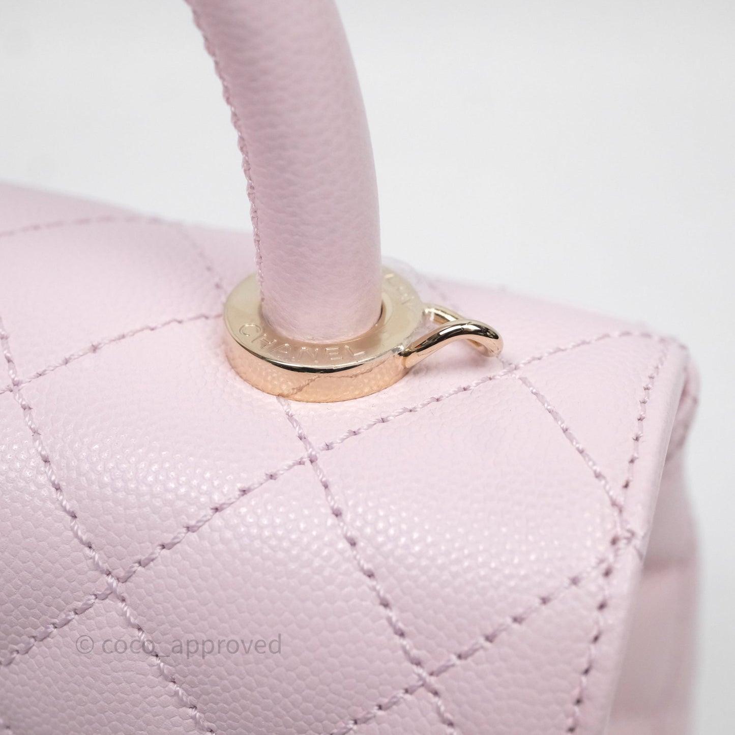 Chanel Mini Coco Handle Light Pink Caviar Gold Hardware