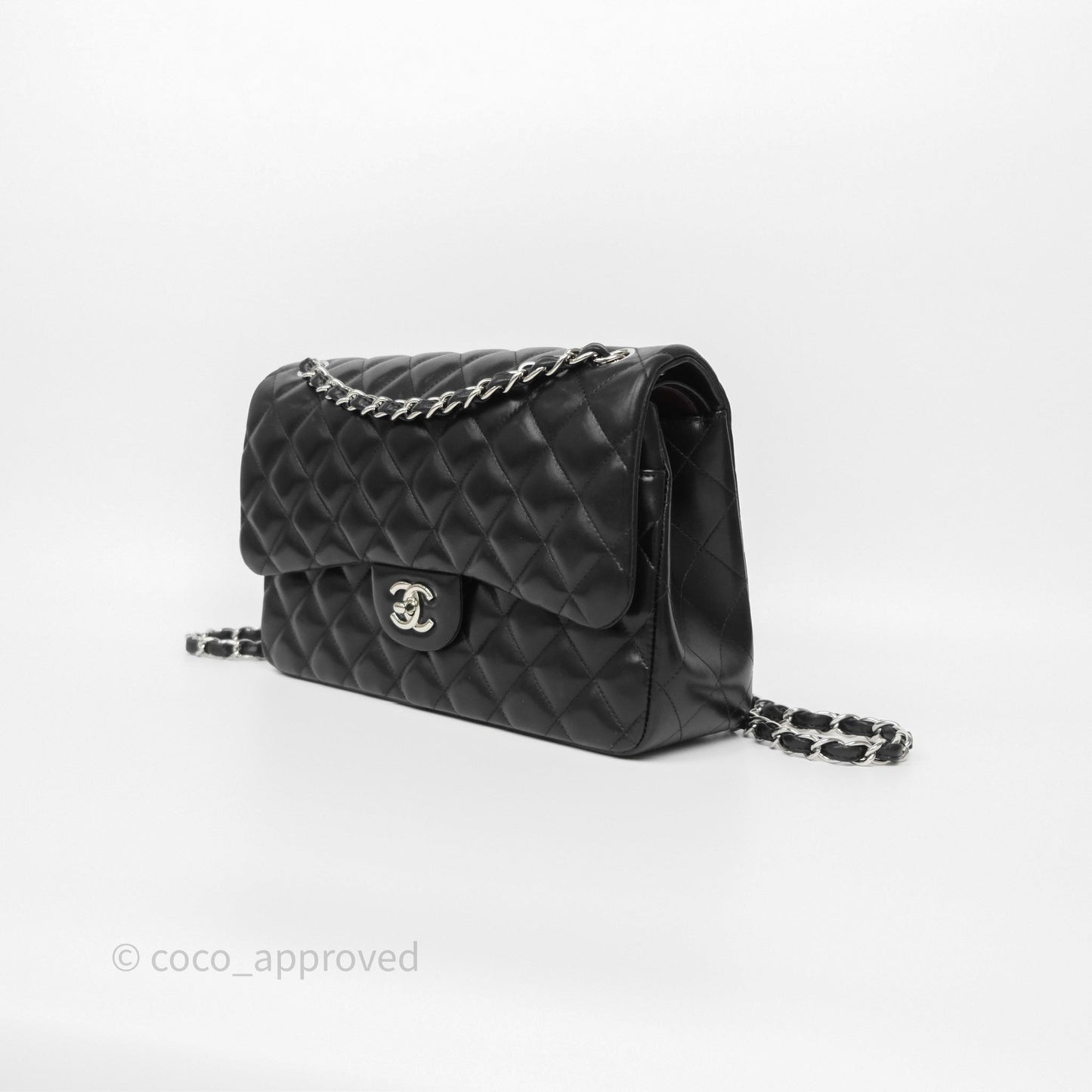 Chanel Jumbo Double Flap Black Lambskin Silver Hardware⁣⁣