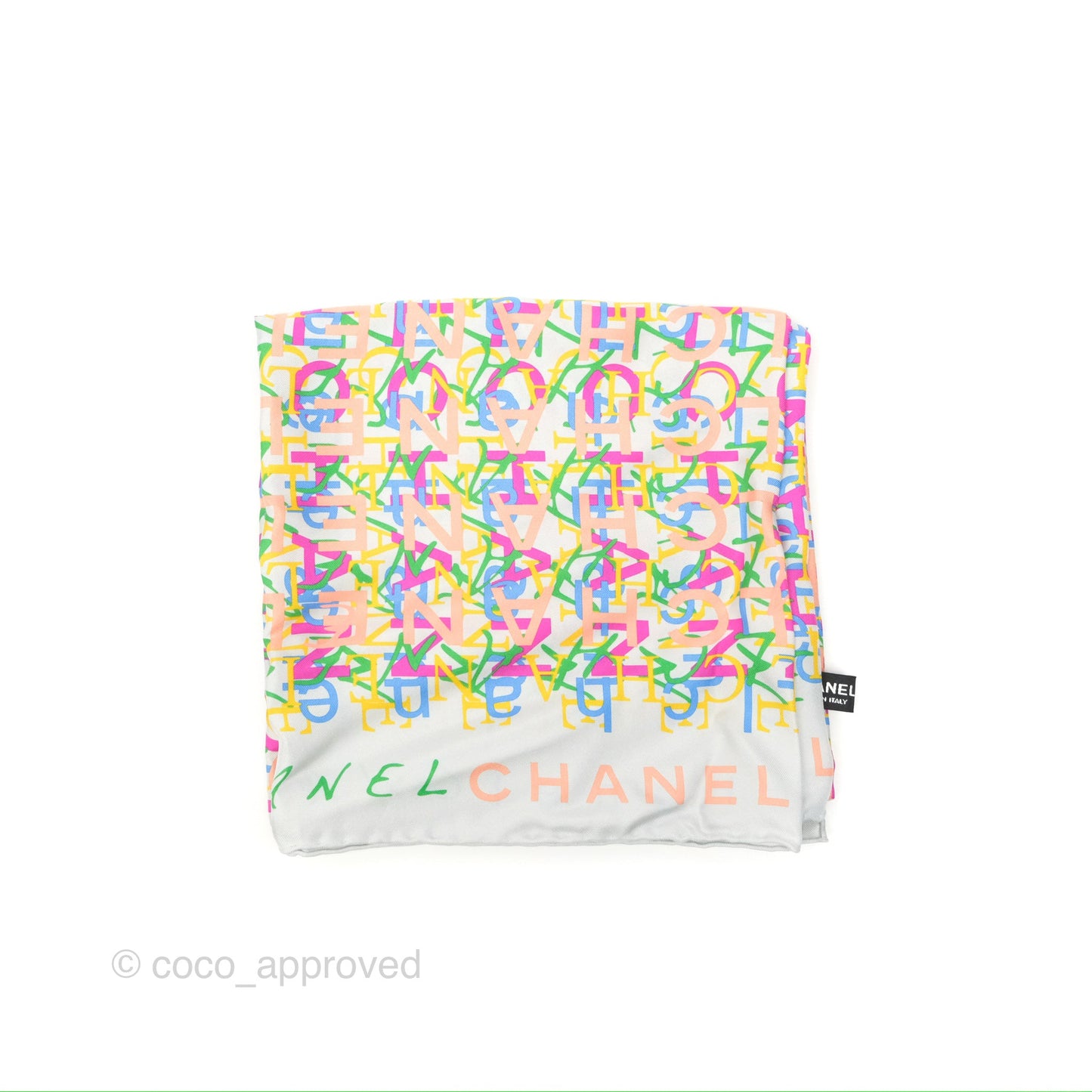 Chanel CC Logo Silk Square Scarf 90