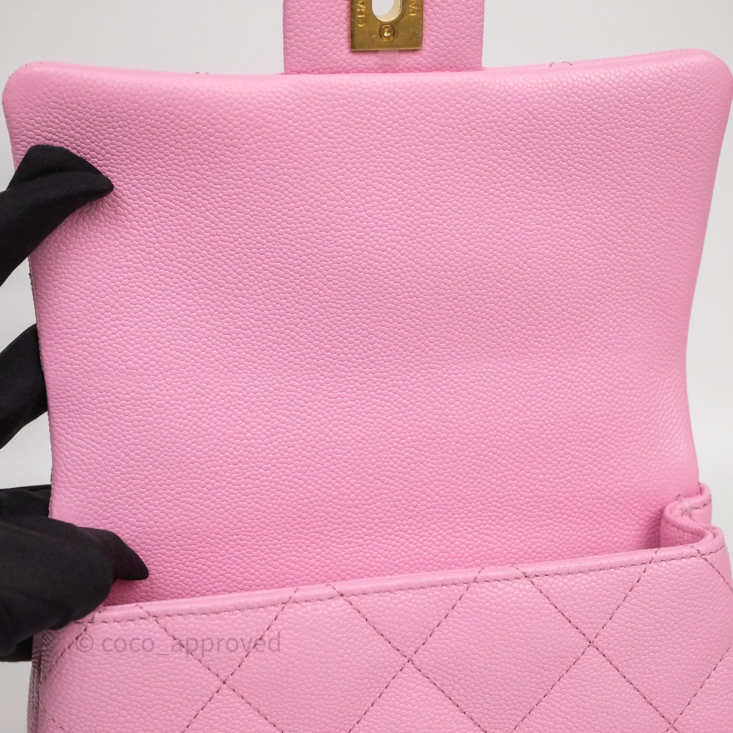 Chanel Heart Crush Mini Flap Bag Pink Caviar Aged Gold Hardware