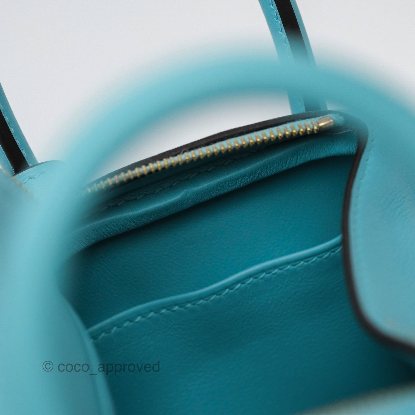Hermès Mini Lindy 20 Bleu Atoll 3P Swift Gold Hardware