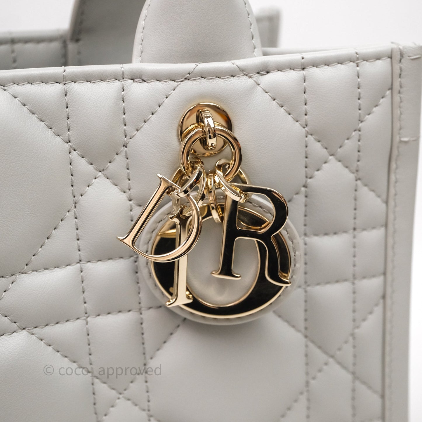 Christian Dior Small Dior Book Tote Cloud Gray Macrocannage Calfskin