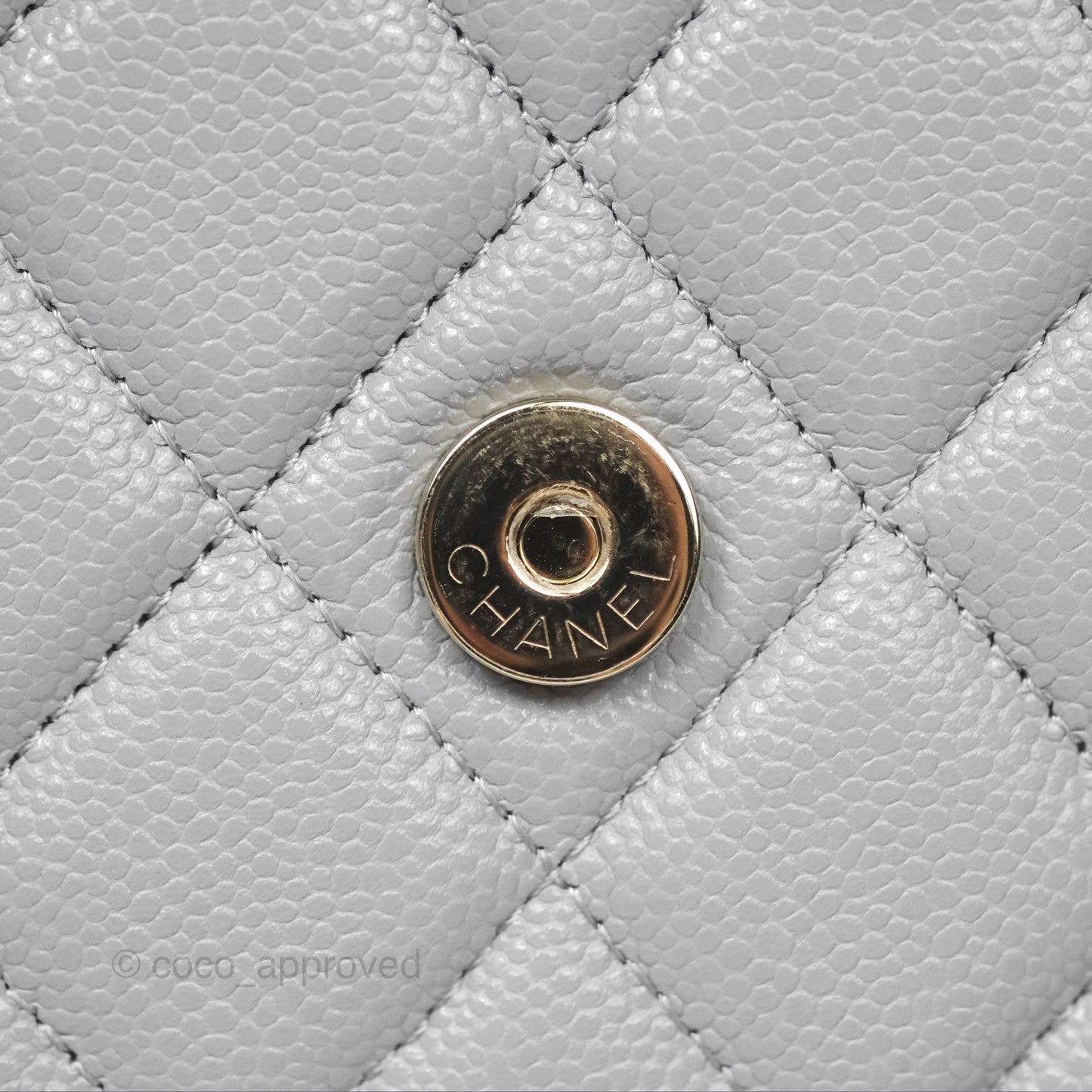 Chanel Quilted Classic Wallet on Chain WOC Grey Caviar Gold Hardware