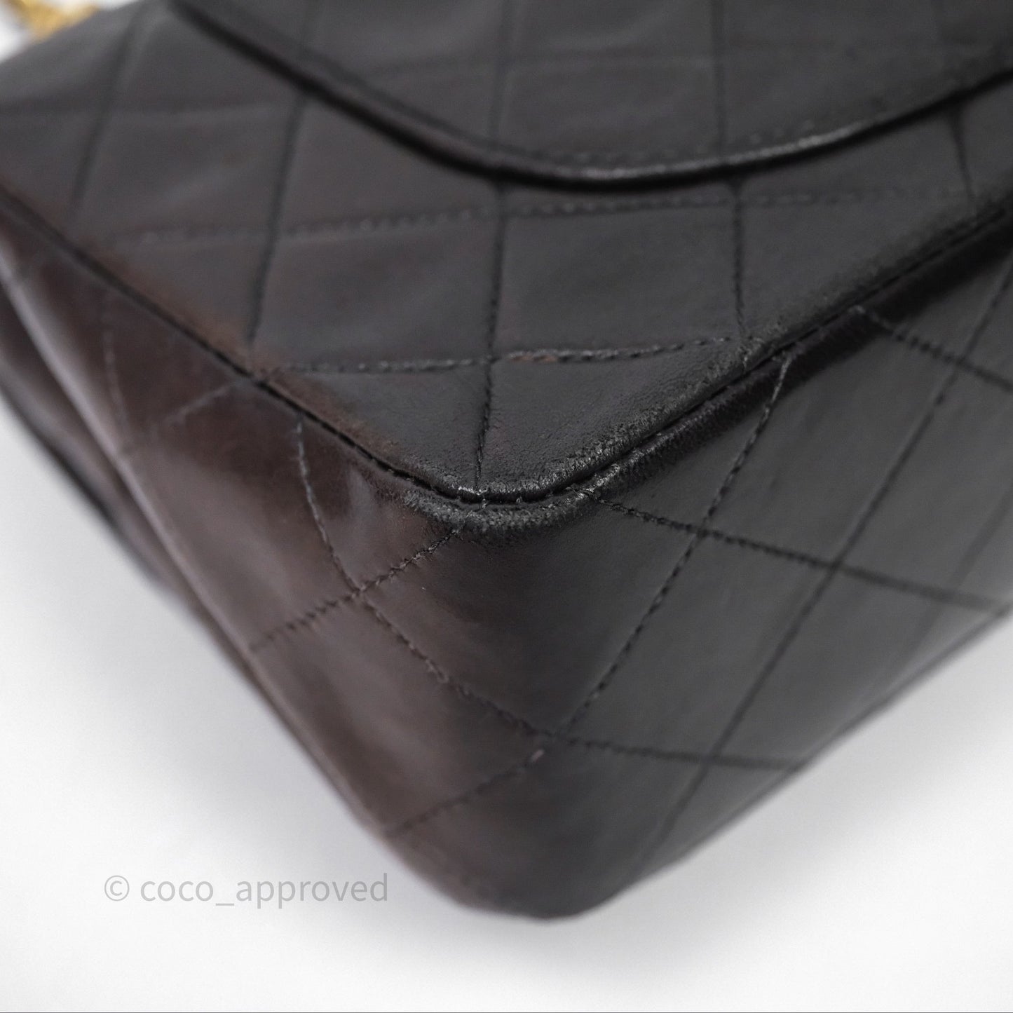 Chanel Vintage Lambskin Small Double Flap Bag Black Gold Hardware
